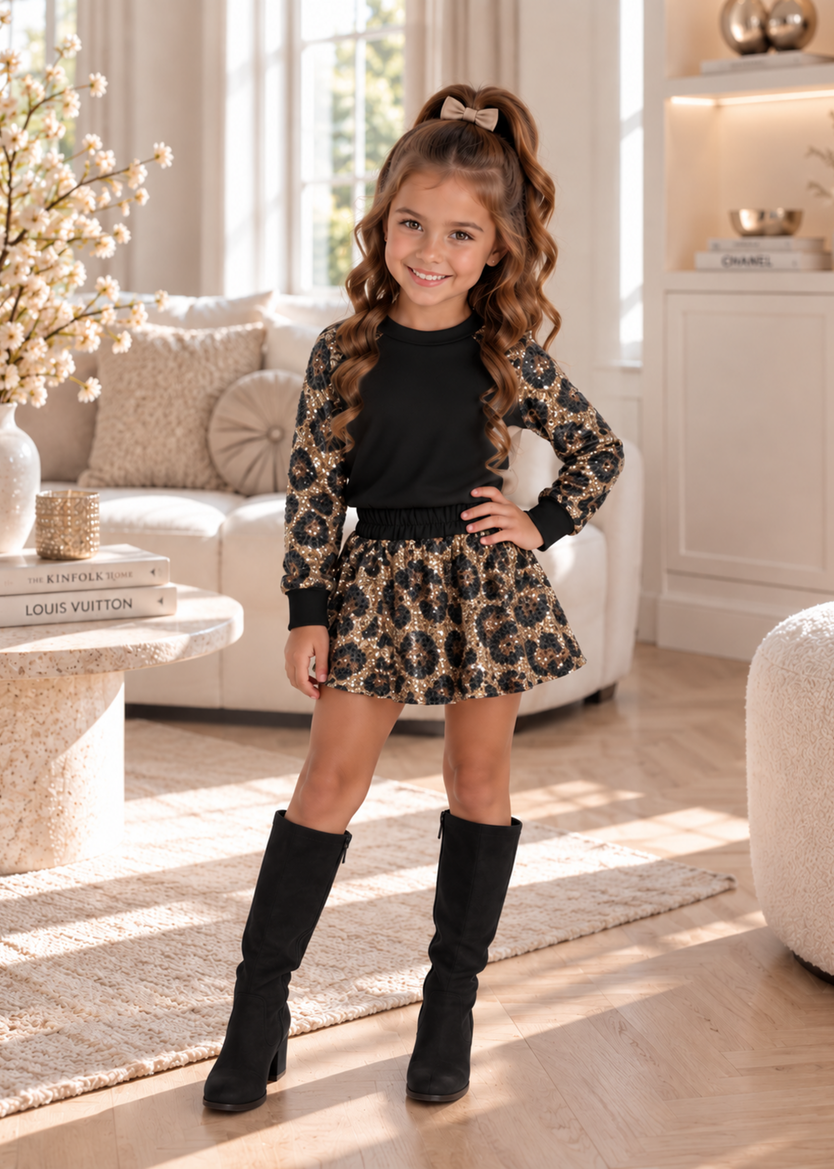Glam Leopard Set Black