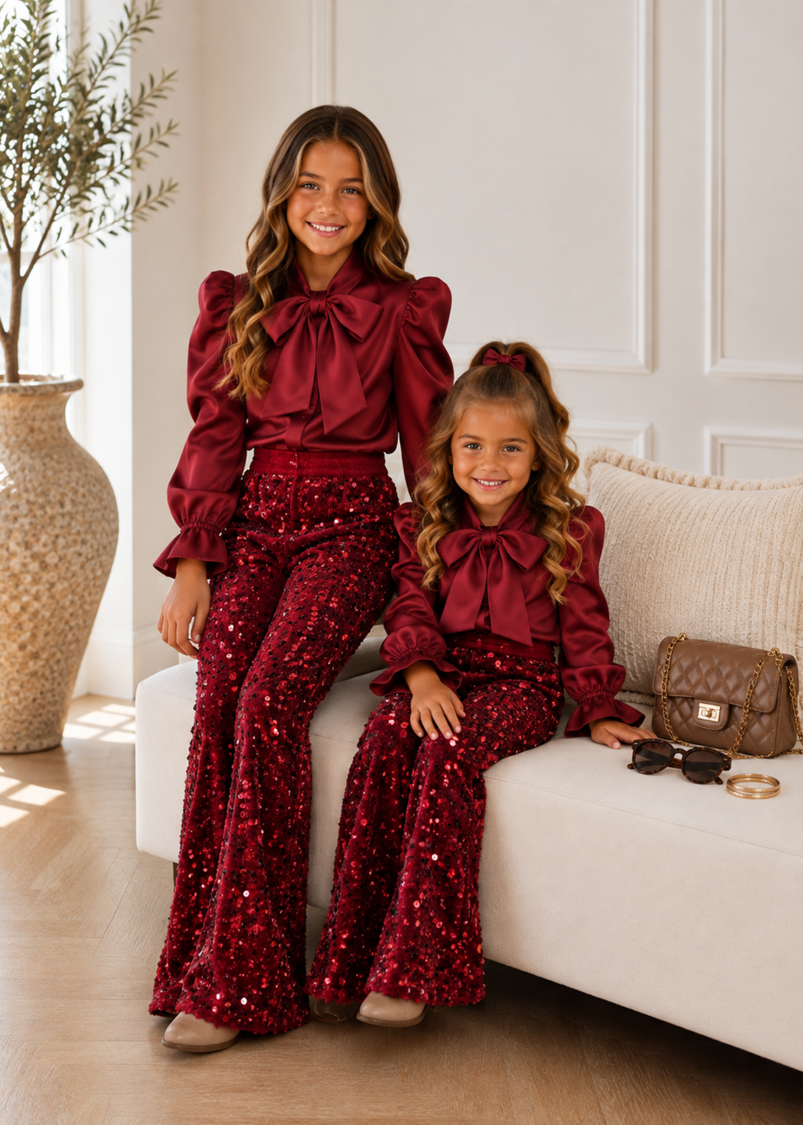 Luxury Sparkle Flared Bordeaux