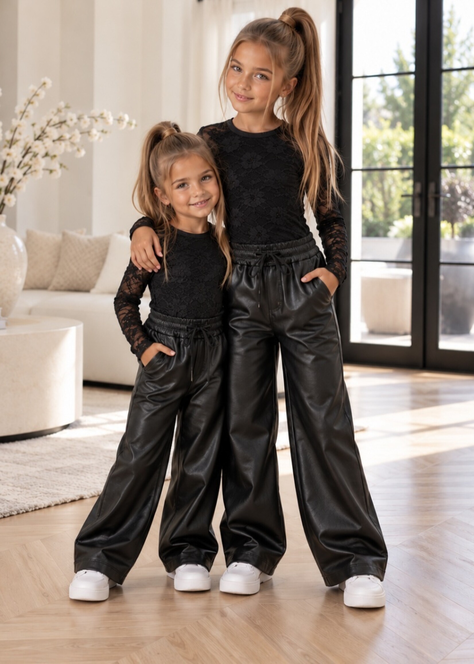 Leatherlook Pants Black