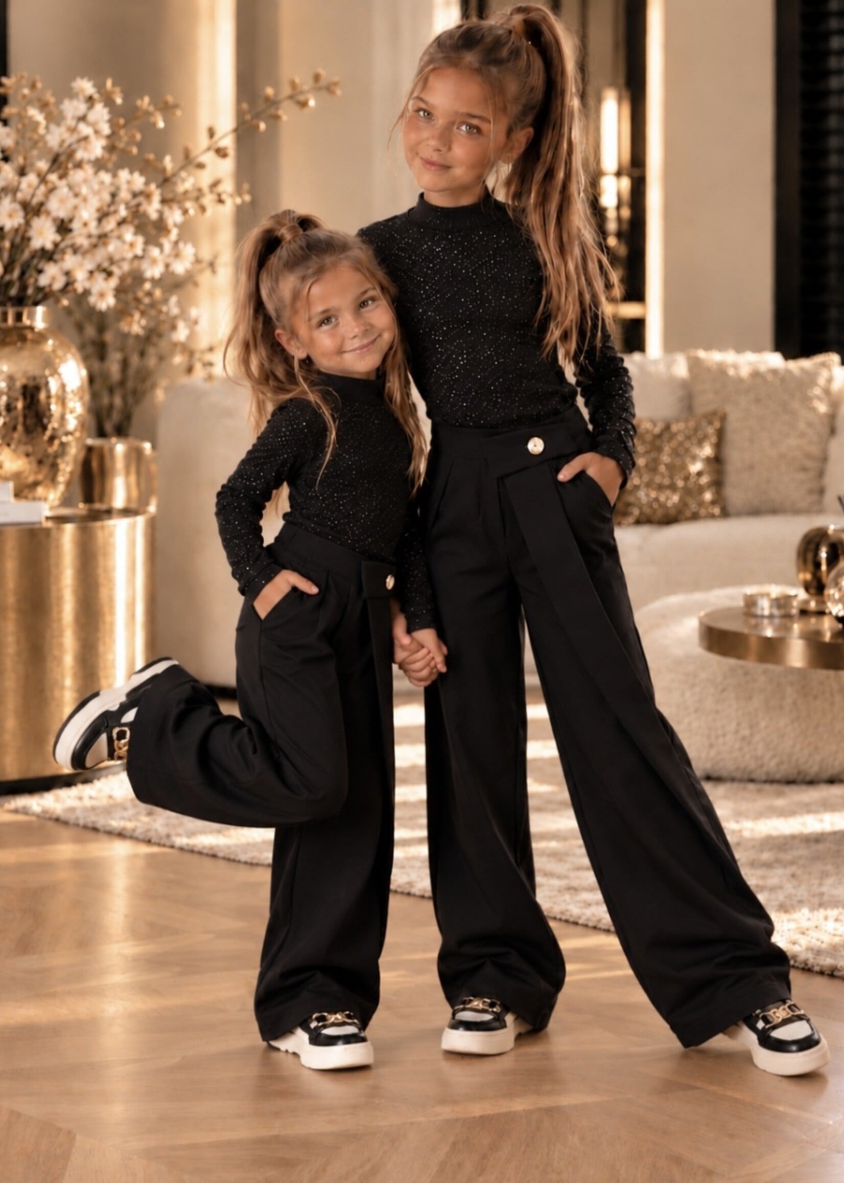 Sparkle Col Top Black
