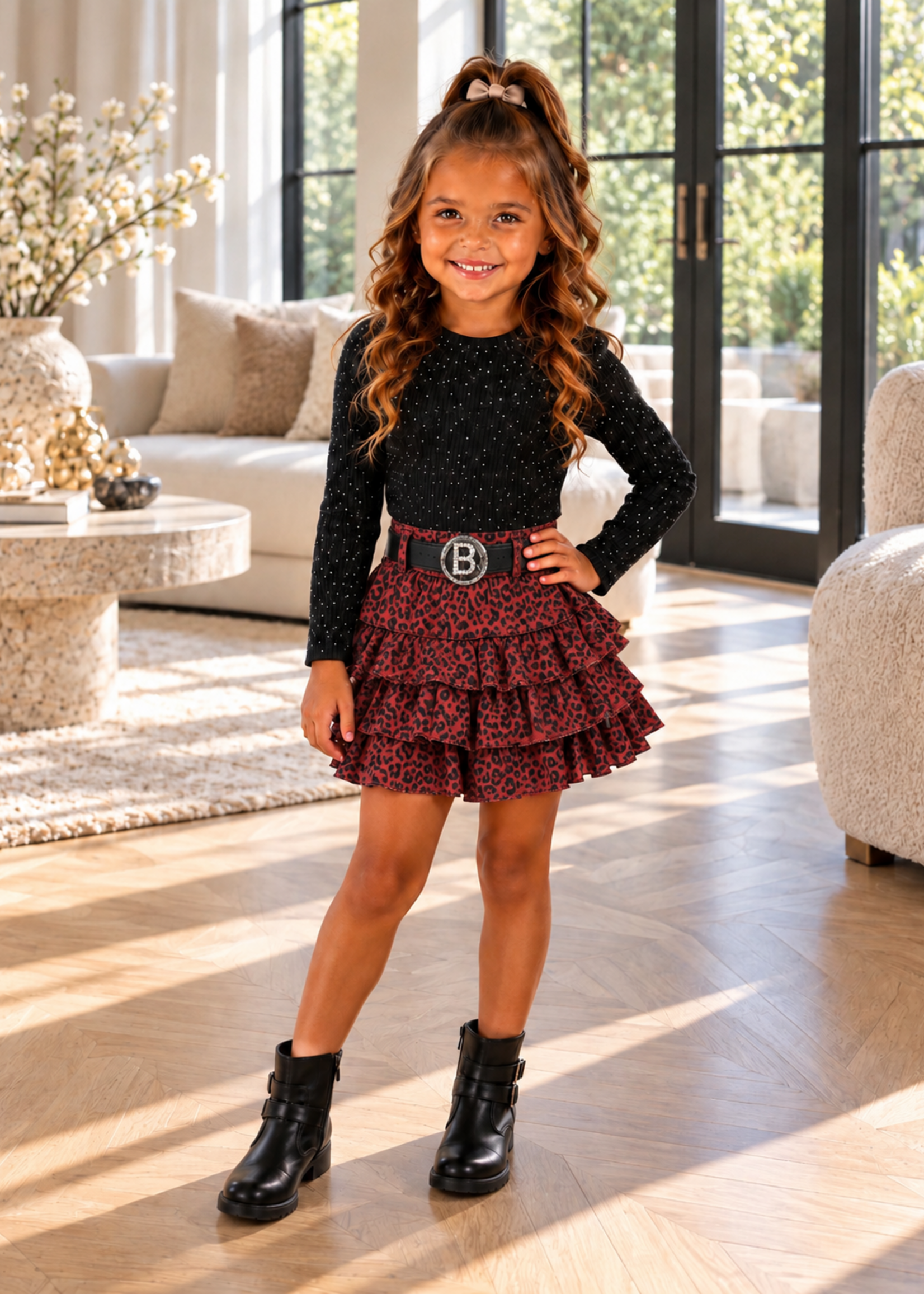 Wild Leopard Skort Bordeaux