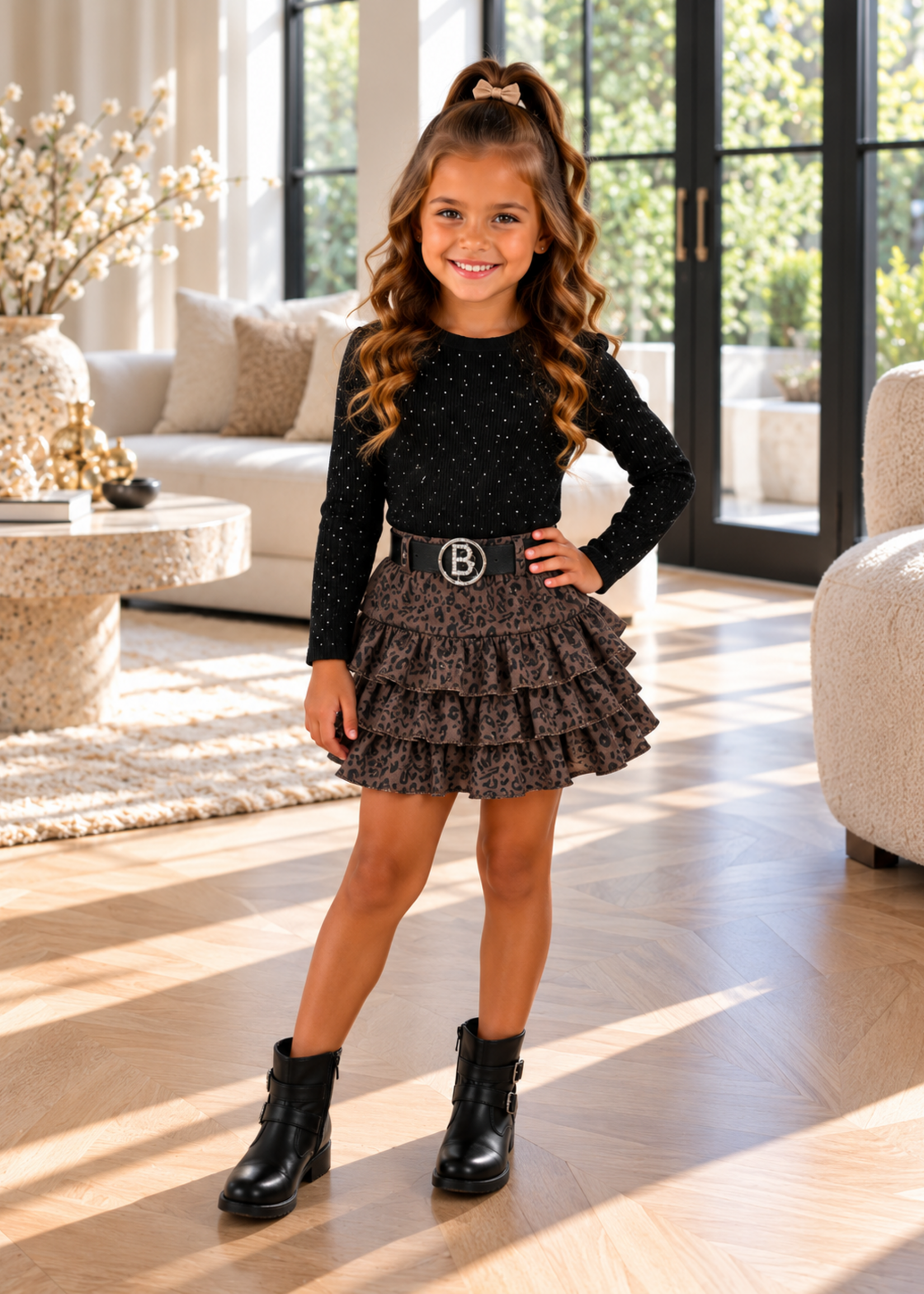 Wild Leopard Skort Choco