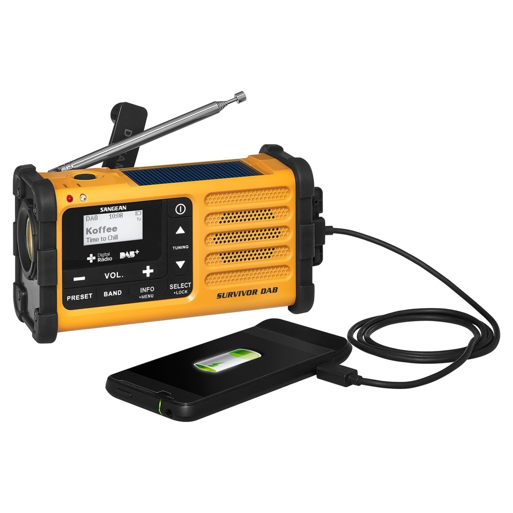 Sangean Sangean MMR-88DAB Survivor DAB+/FM Noodradio met Oplaadbare Batterij