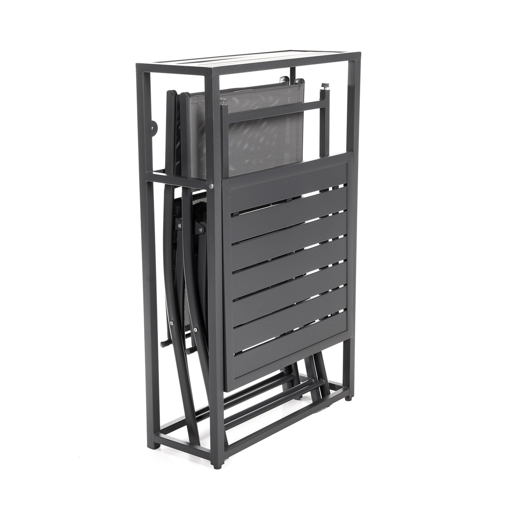 QLT No Less QLT 3-Delige Bistroset Opvouwbaar – Stalen Terras- en Balkonset 2 Personen