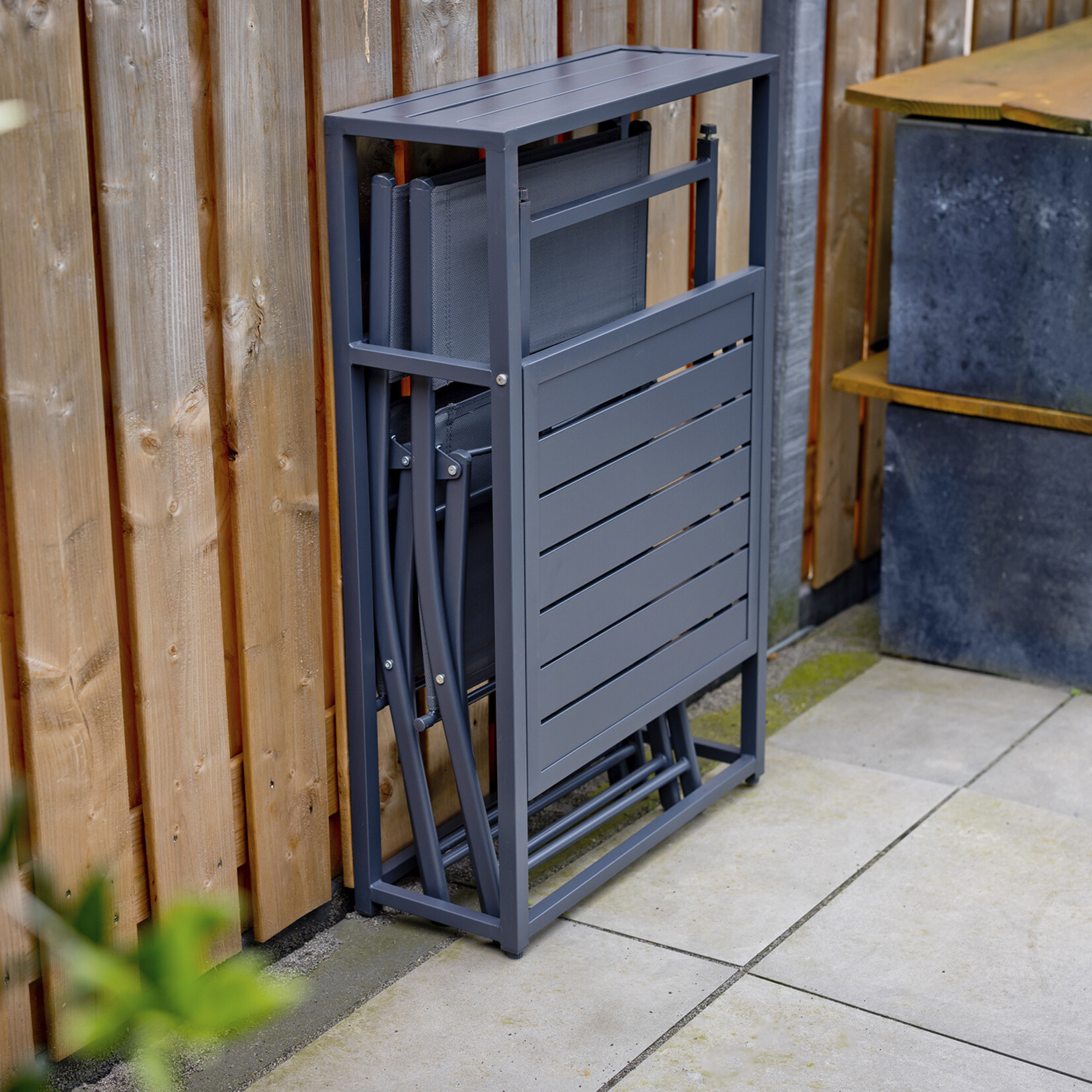 QLT No Less QLT 3-Delige Bistroset Opvouwbaar – Stalen Terras- en Balkonset 2 Personen