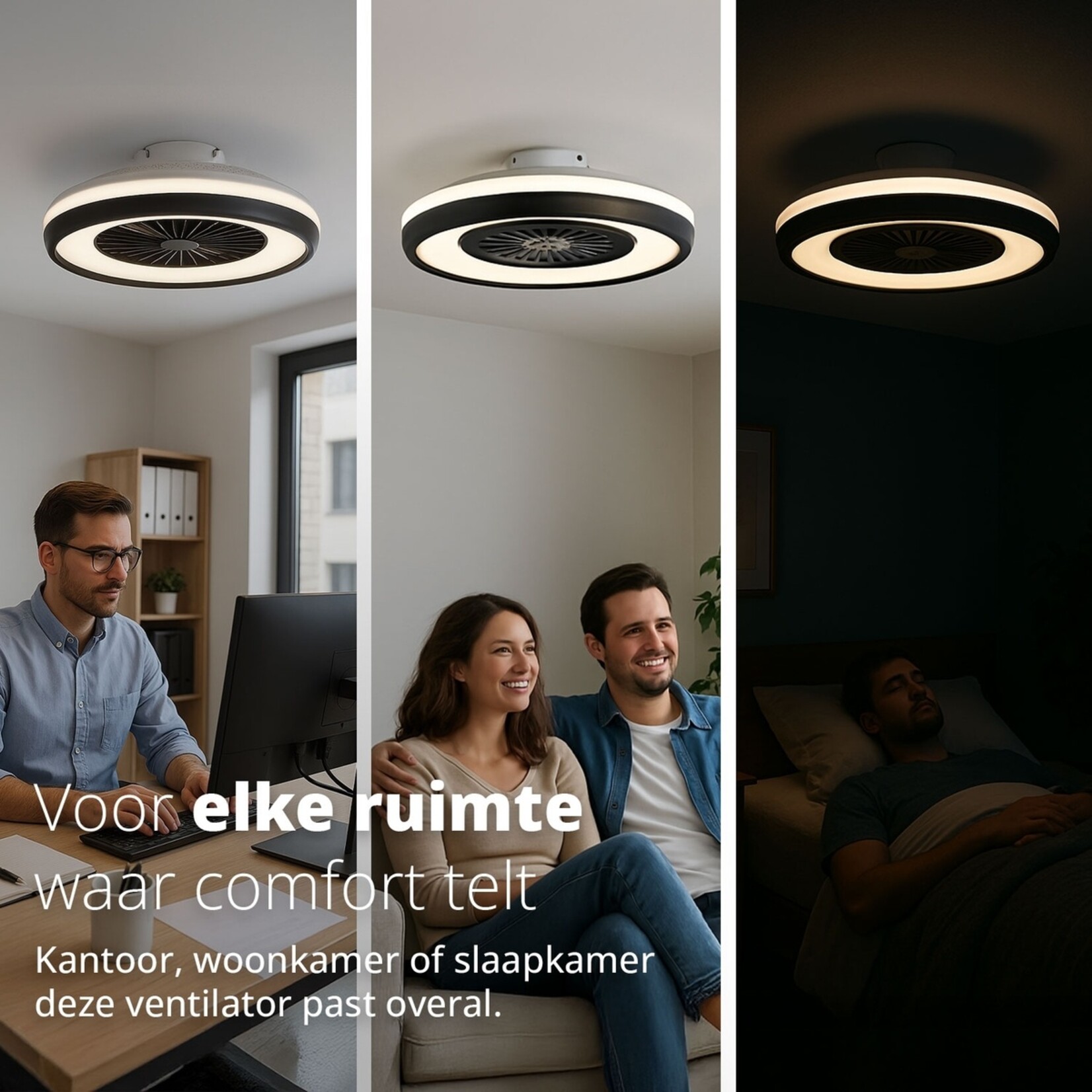 FlinQ FlinQ LumiFan Slimme Plafondventilator - Compact en Stil