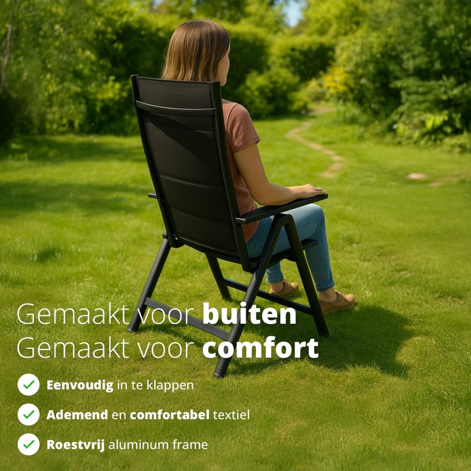 FlinQ FlinQ Vylora Verstelbare Tuinstoelen in 6 Standen – Set van 2