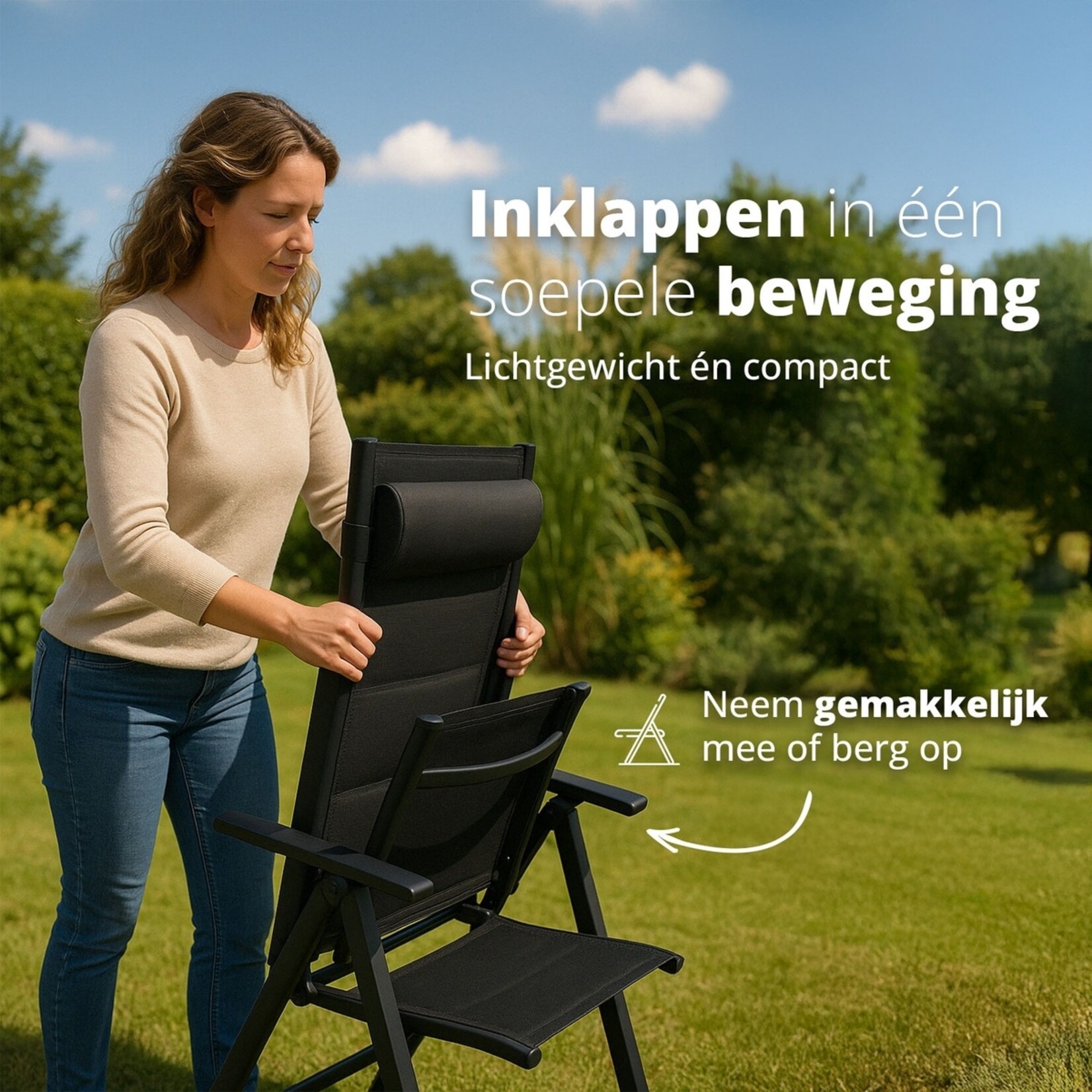 FlinQ FlinQ Vylora Verstelbare Tuinstoelen in 6 Standen – Set van 2