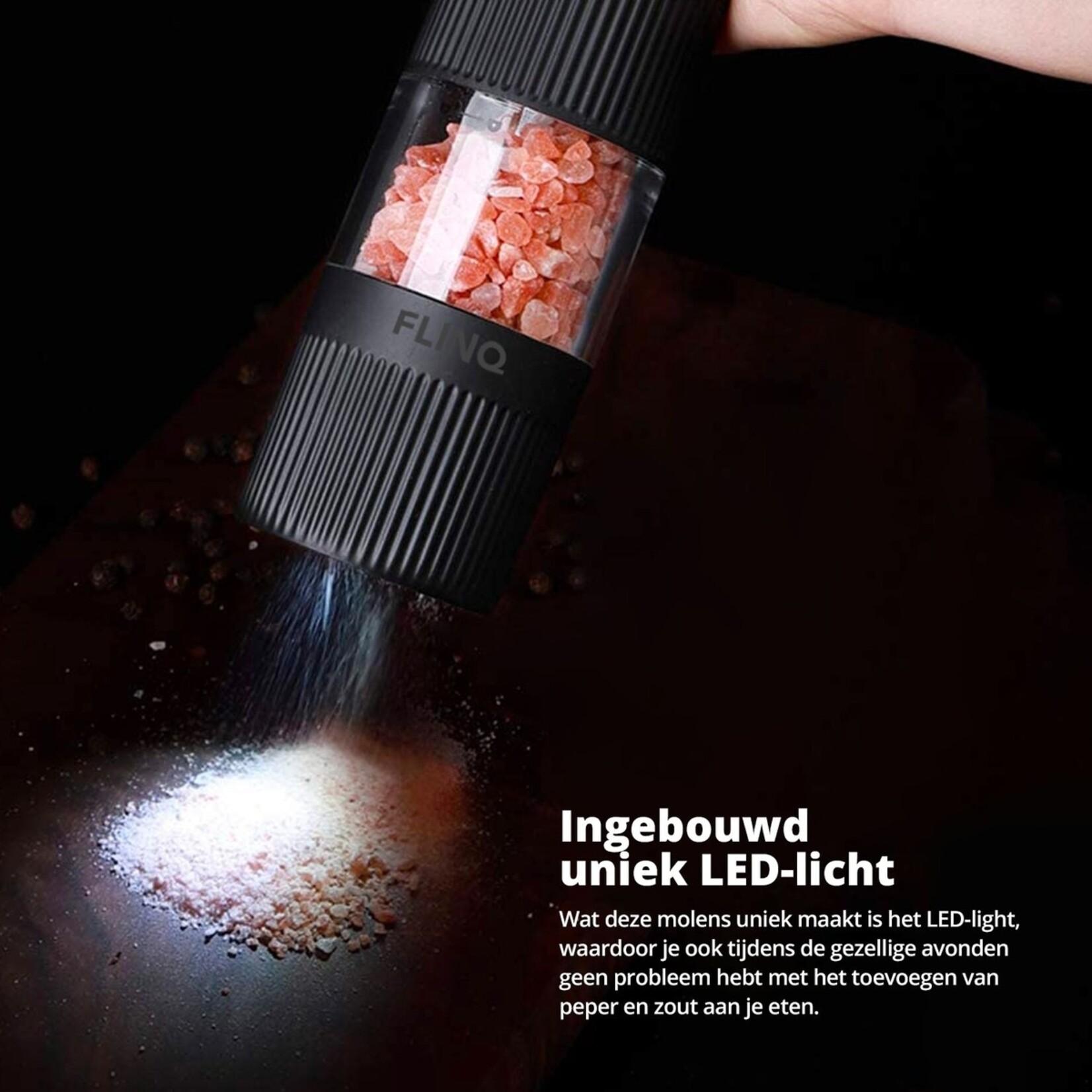 FlinQ FlinQ Elektrische Peper en Zoutmolen – Verstelbare Maalgraad – Set van 2