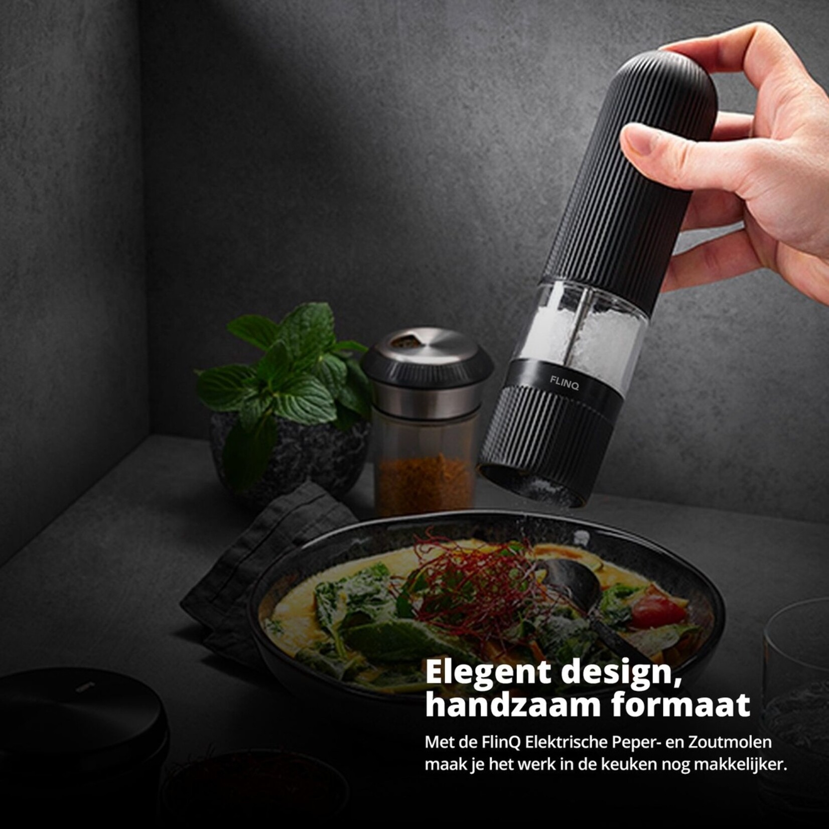 FlinQ FlinQ Elektrische Peper en Zoutmolen – Verstelbare Maalgraad – Set van 2