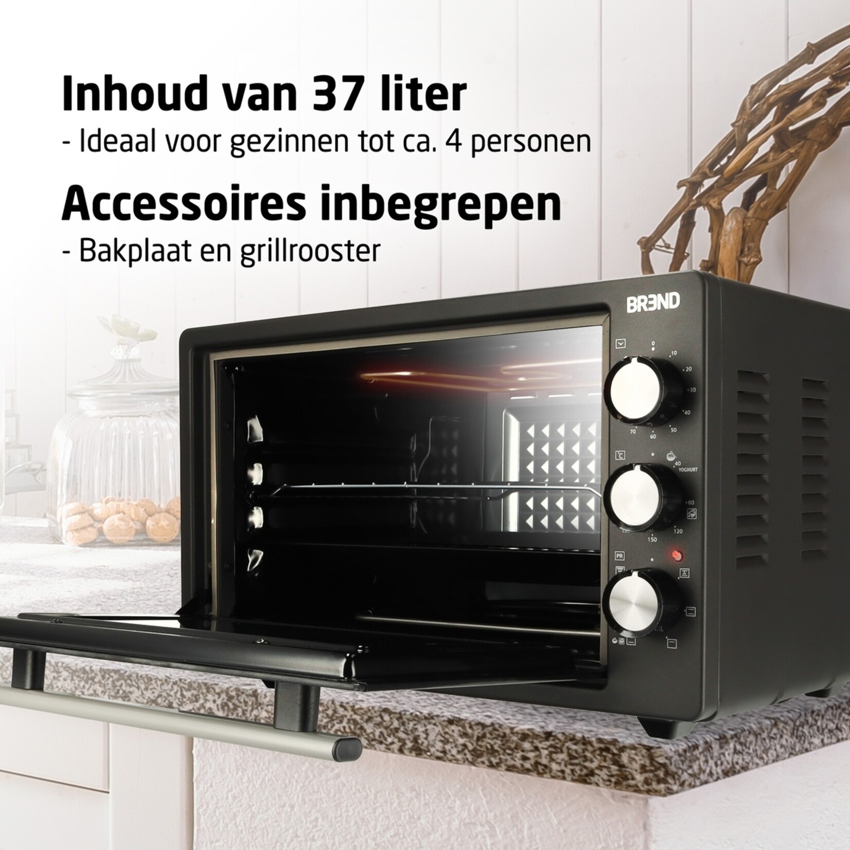 BREND Brend BR2210 Vrijstaande Elektrische Oven met Grill - 37 Liter