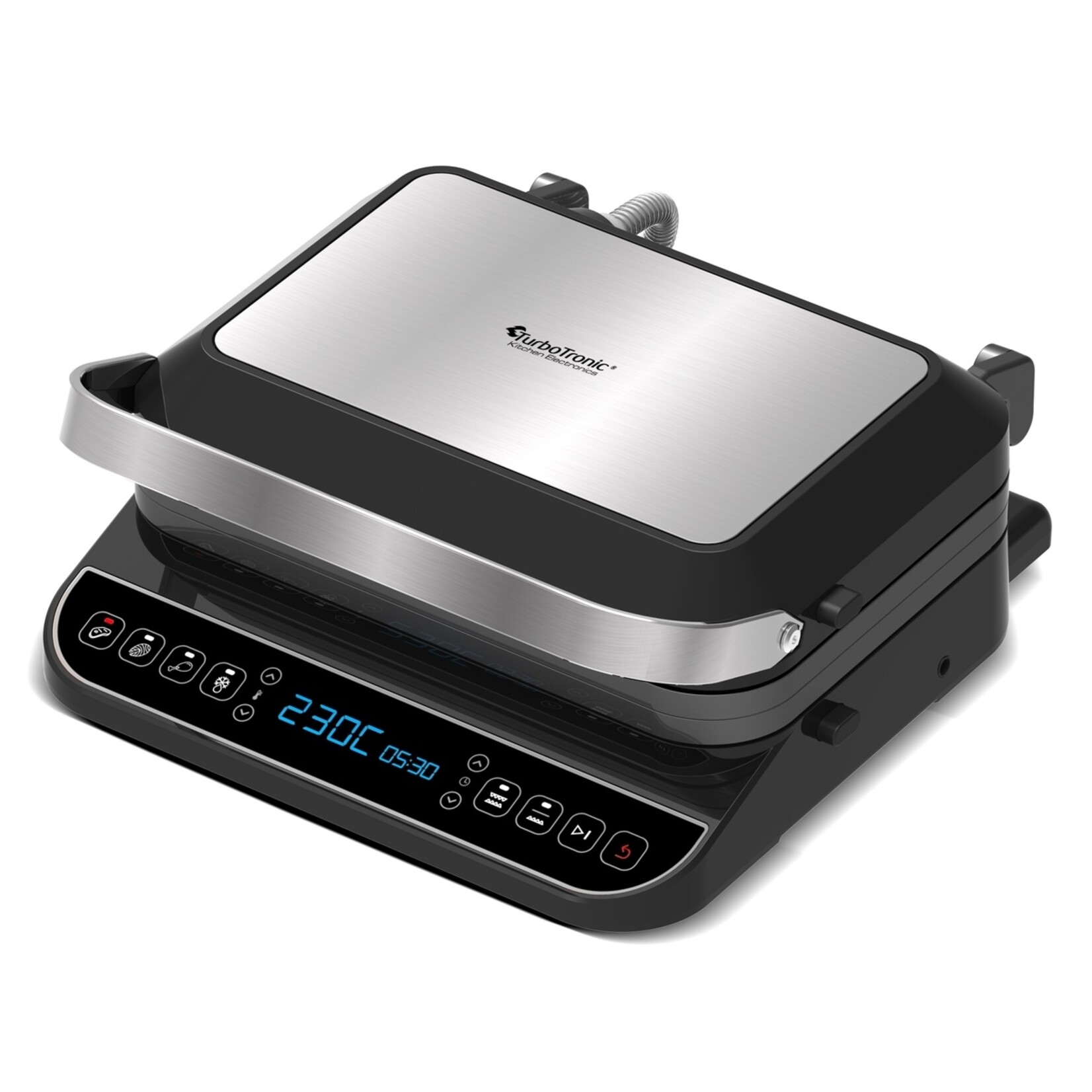 TurboTronic TurboTronic CG900 Contactgrill - Grillplaat met 4 Kookprogramma’s - 2000 Watt