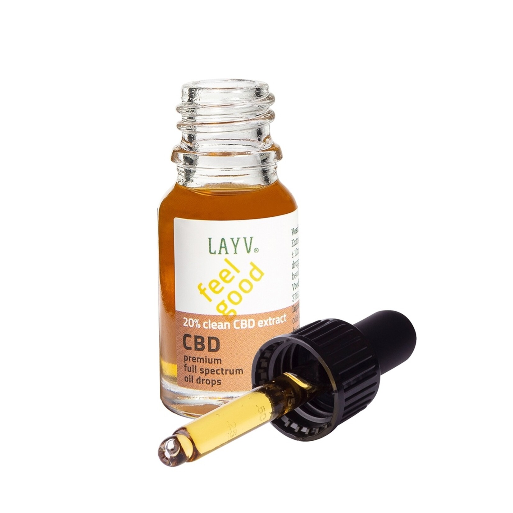 Layv LAYV® CBD Olie 20% of 15% Druppels met Milde Smaak (zero THC)