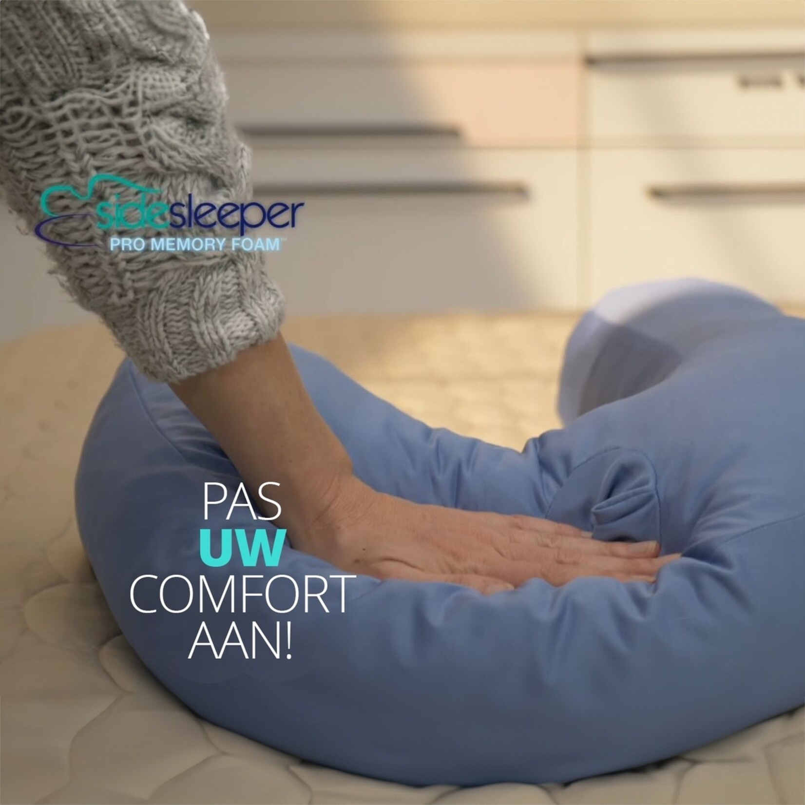 Merkloos Side Sleeper Pro – Memory Foam Zijslaperkussen