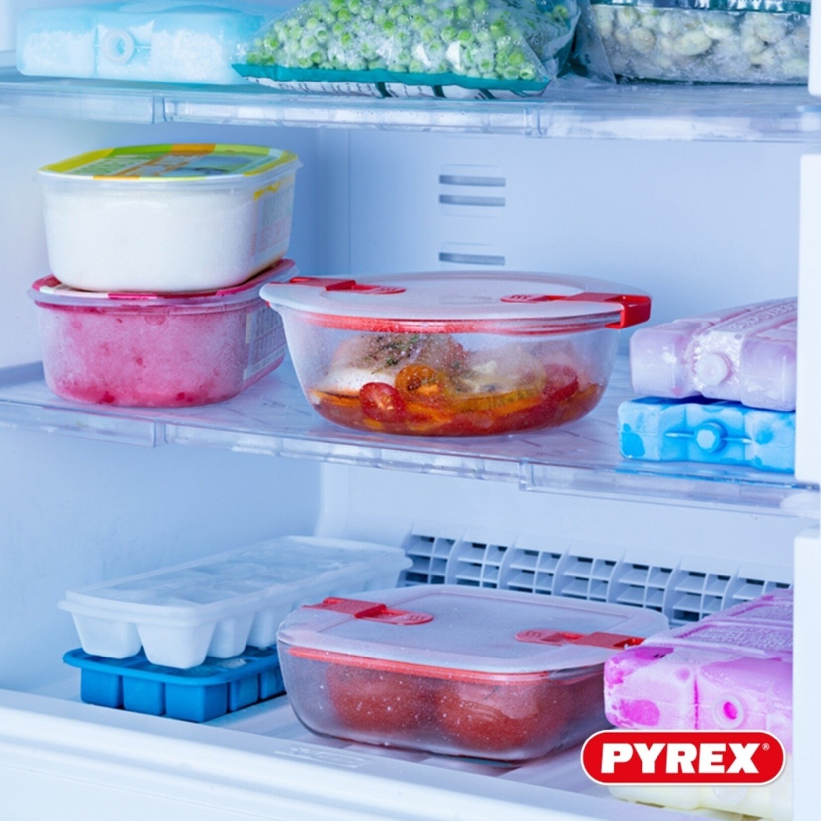 Pyrex Pyrex Cook & Go Ronde Schalen met Deksel - Set van 3 Stuks - Eén Maat
