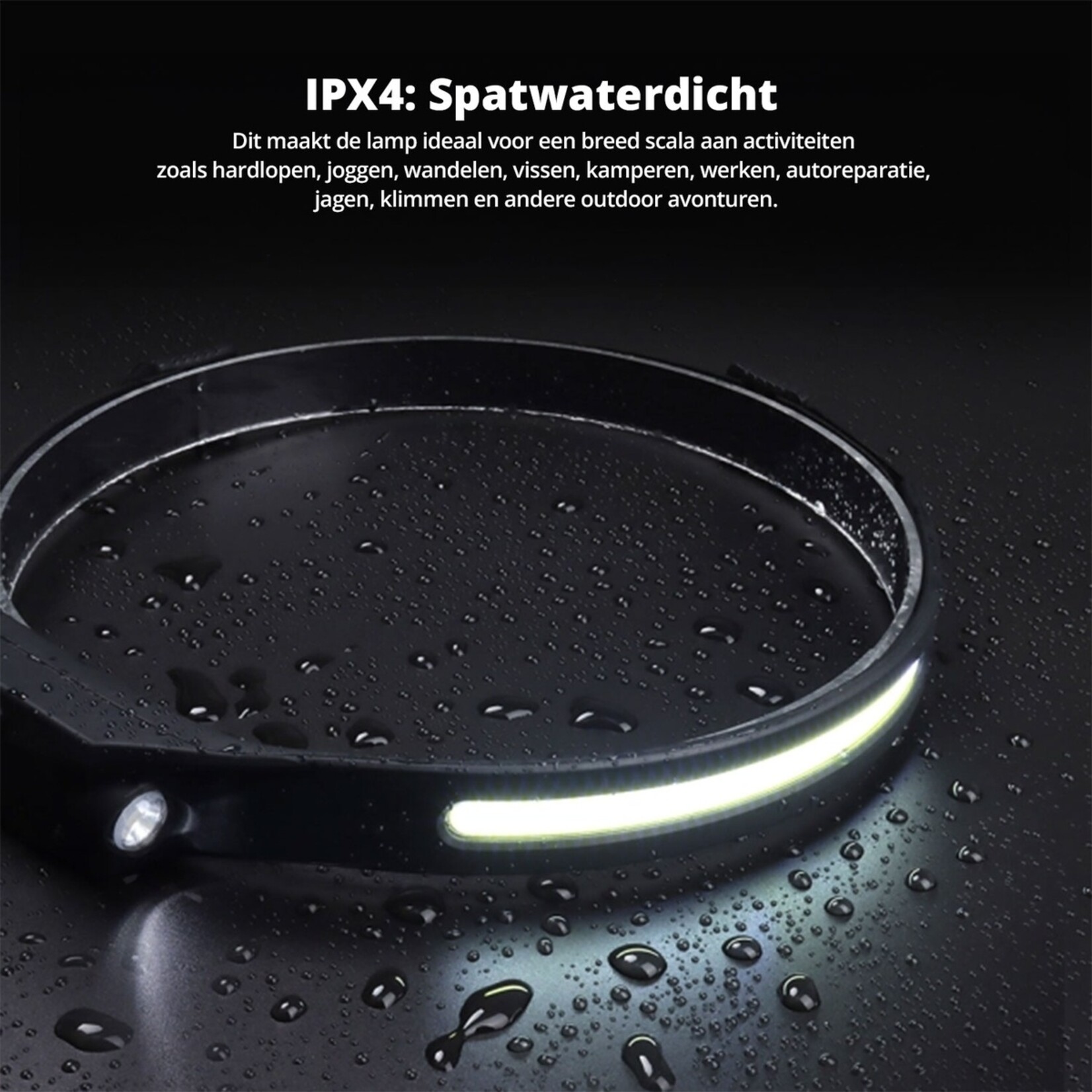 FlinQ FlinQ Oplaadbare LED Hoofdlamp met Sensor – Hoofdband met Verlichting