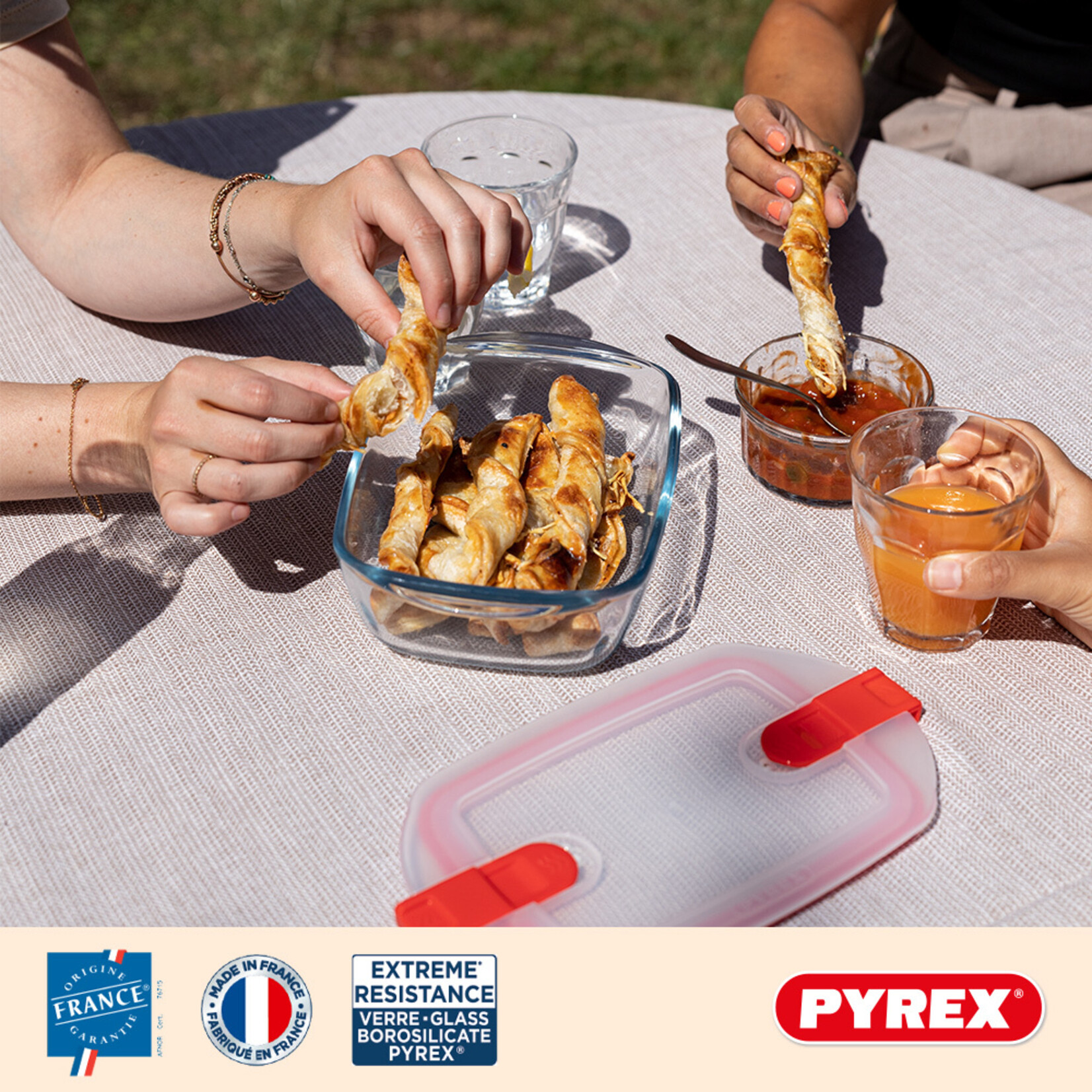 Pyrex Pyrex Cook & Go Ronde Schalen met Deksel - Set van 3 Stuks - Eén Maat