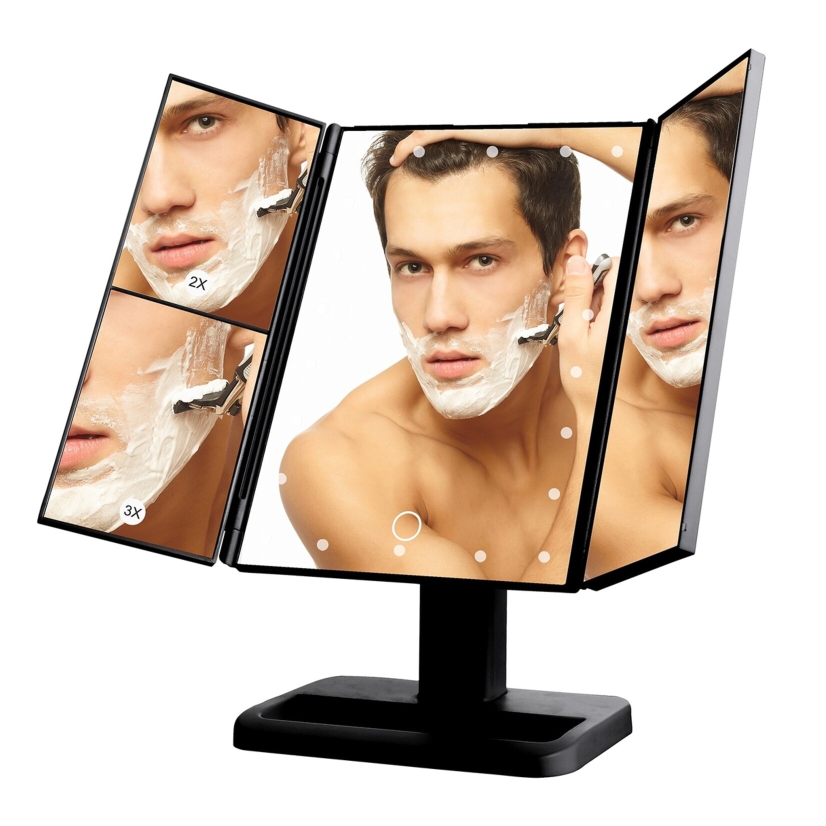 Nexxt Nexxt Make-up Spiegel met LED Licht - Opvouwbaar en Vergroting 2x/3x