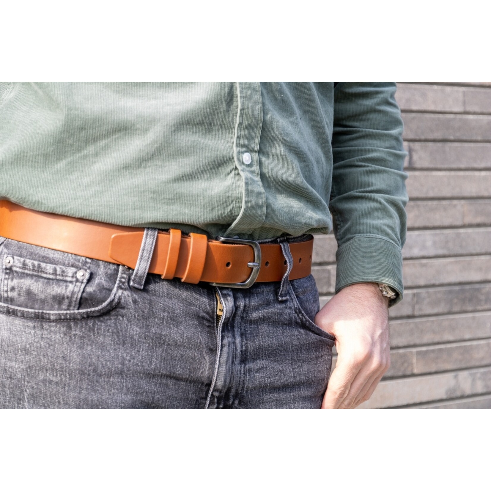 DSTRCT DSTRCT Casual Heren Riemen van Leer - Set van 3 Stuks