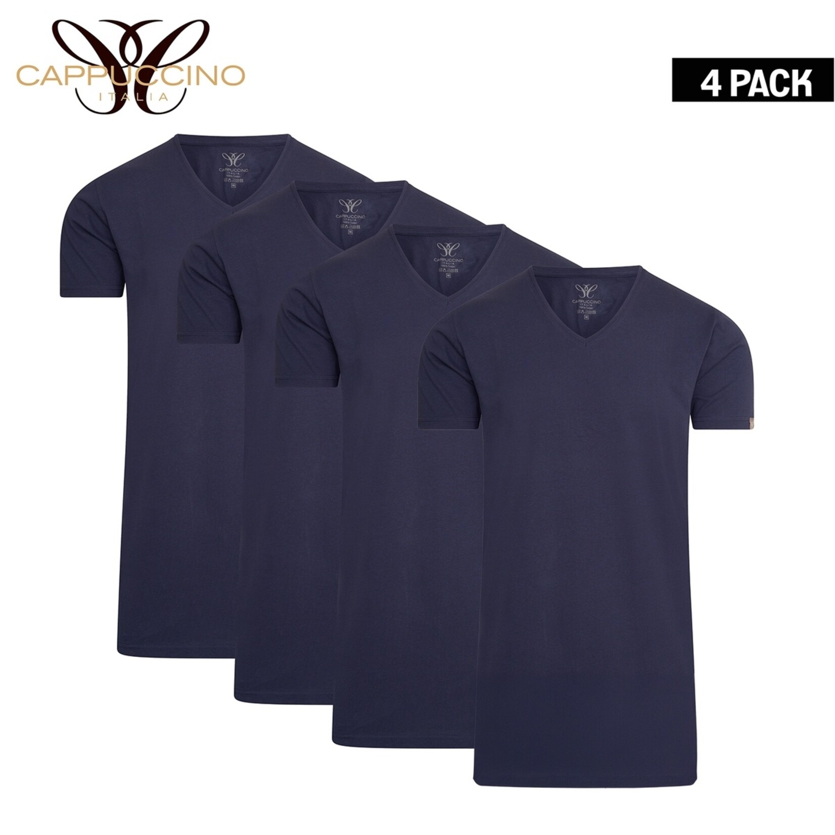 Donadoni Cappuccino Brescia Extra Lange Heren T-shirts met V-Hals