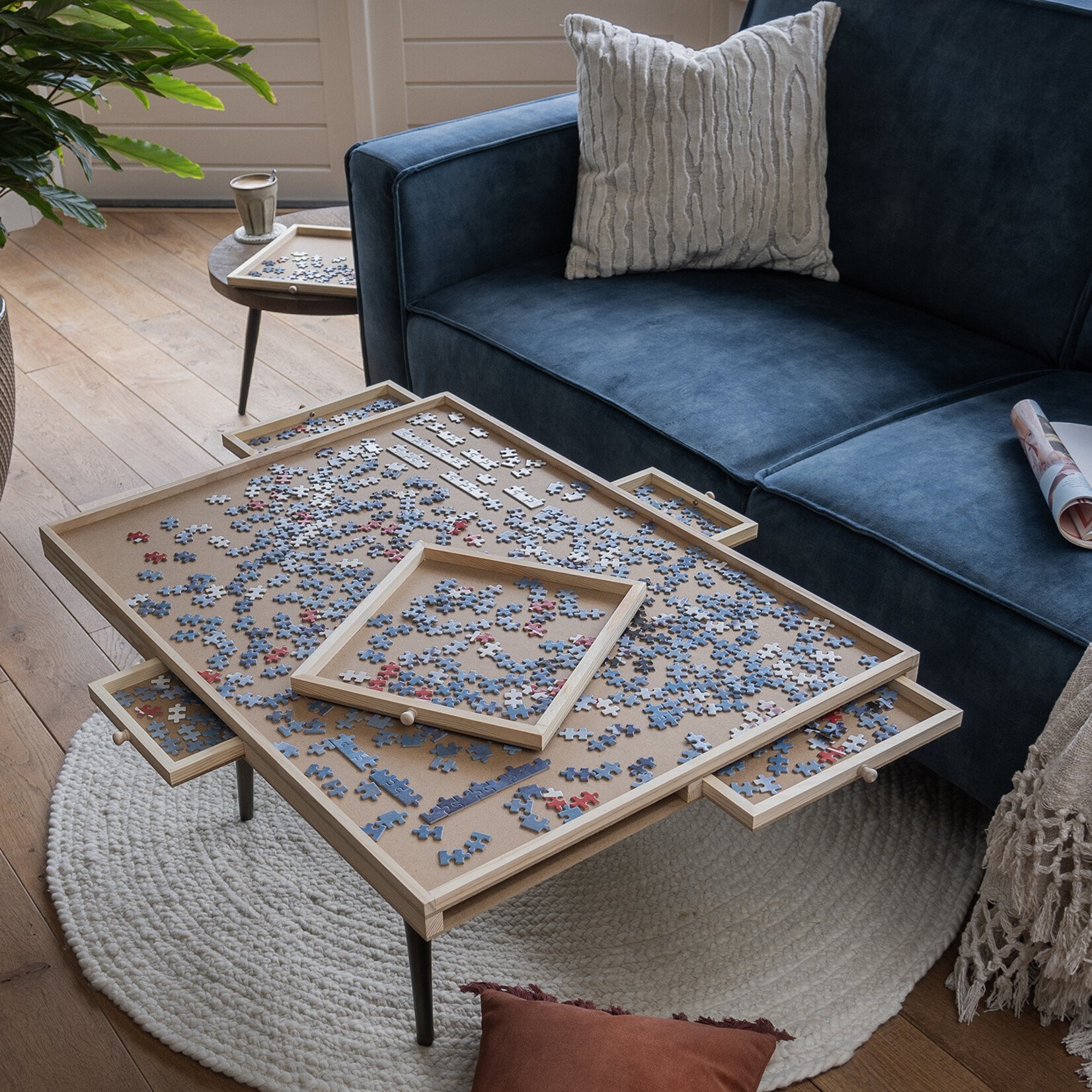 BREND BREND BR-2216 Puzzelplaat voor 1000 Stukjes – Puzzelplank met 6 Lades