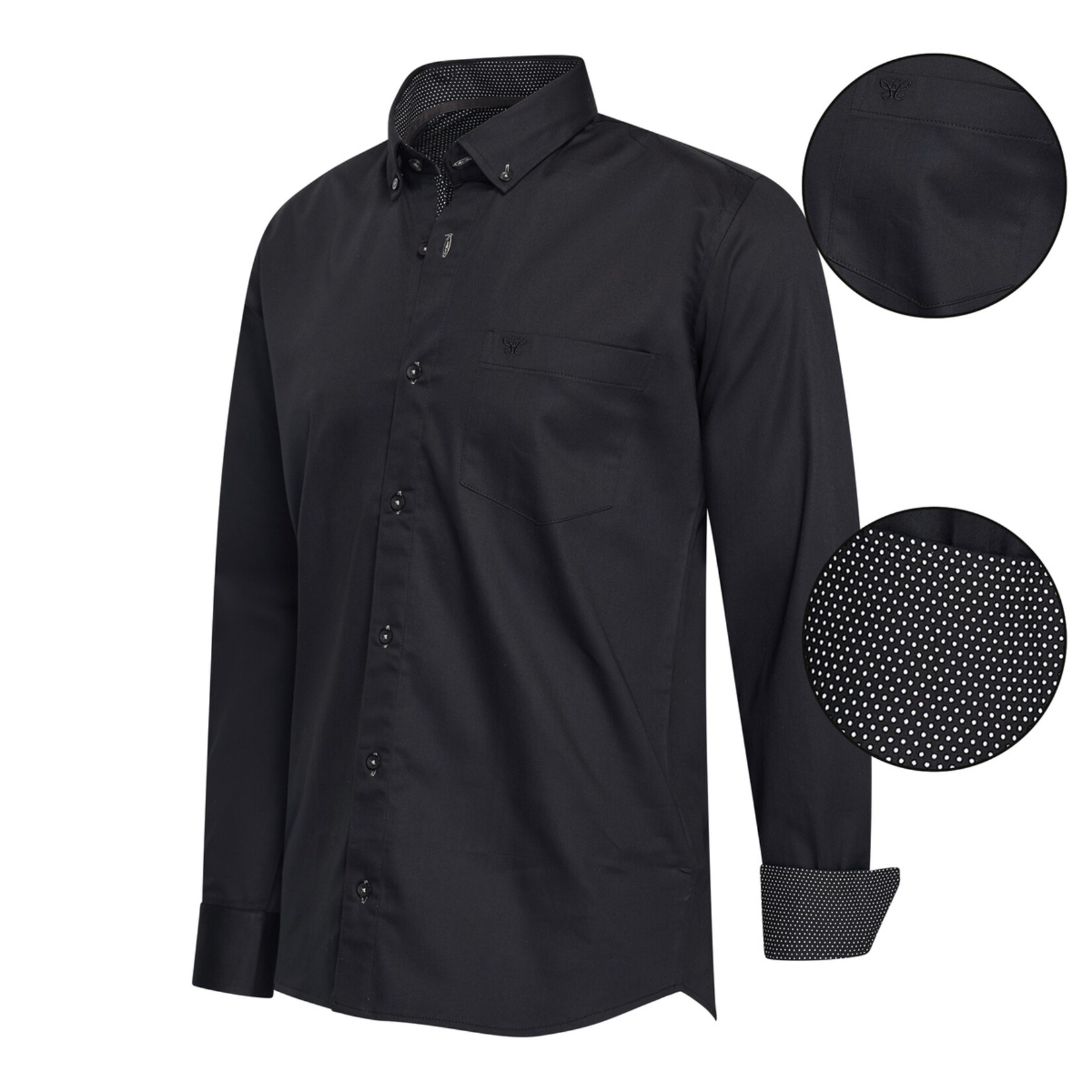 Cappuccino Cappuccino Ancona Overhemd met Lange Mouw en Stretch