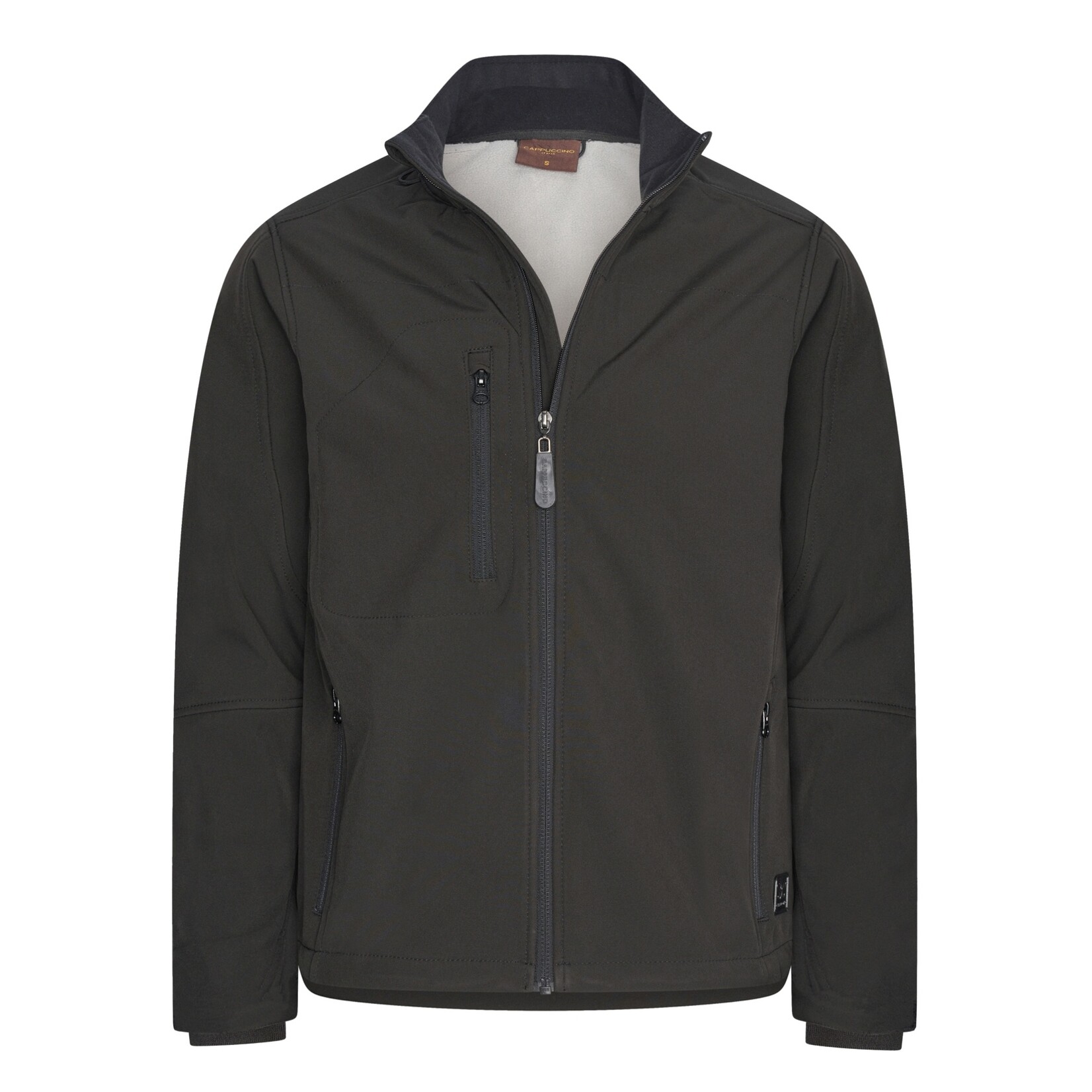 Cappuccino Cappuccino Genova Softshell Jacket Herenjas met Ritszakken