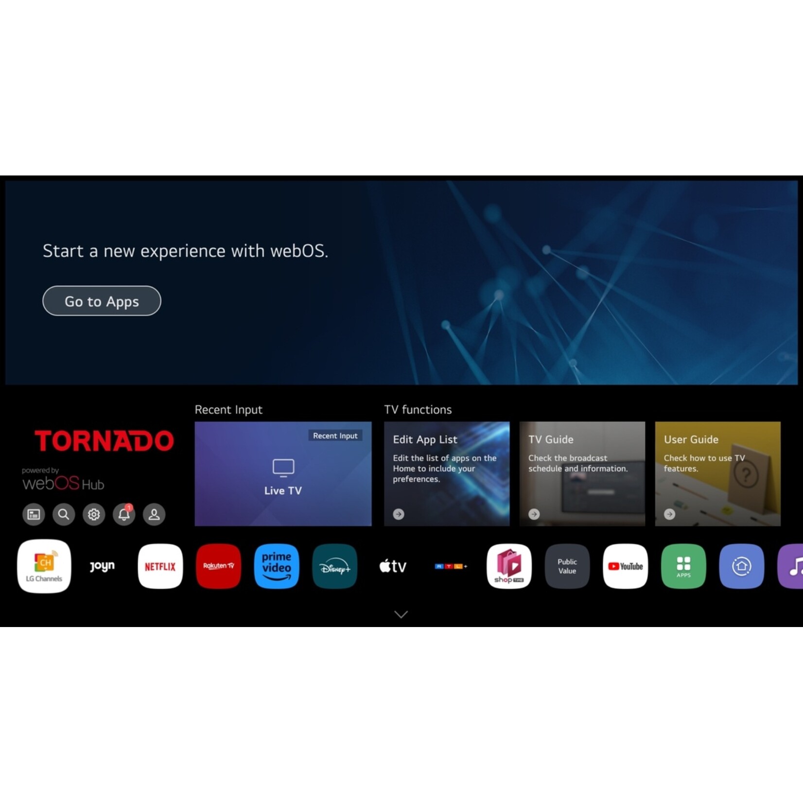 Tornado Tornado Smart Televisie van 32 Inch – Slimme TV met Frameloos Design