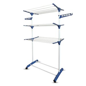 Shine for your daily cleaning Shine Inklapbaar Droogrek / Droogtoren op Wielen – Wasrek met 18 Stangen