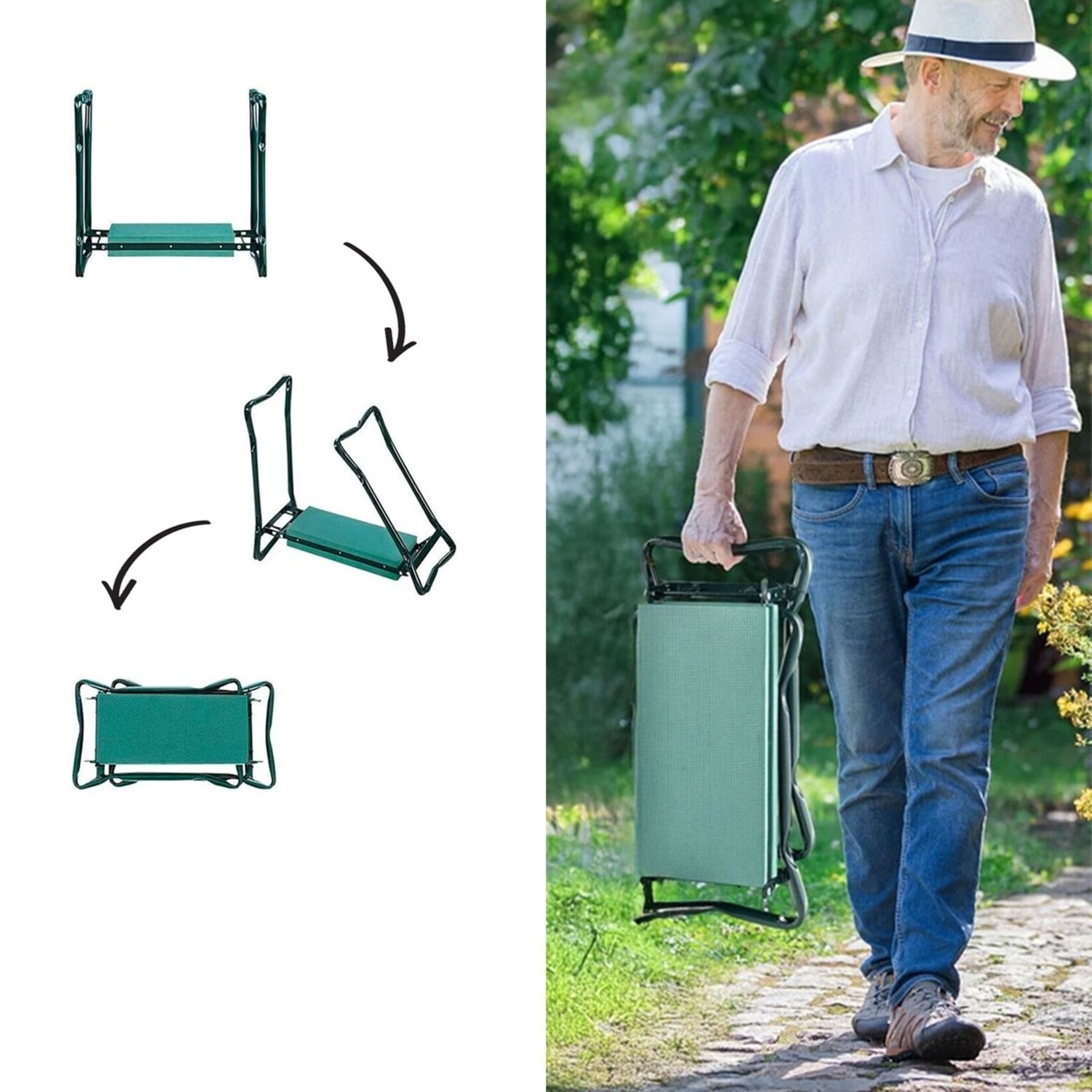 FlinQ FlinQ Garden Kneeler Seat Inklapbare Tuinkruk met Kniesteun