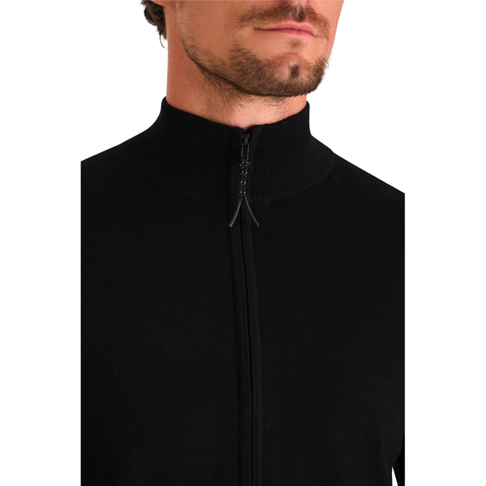 Mario Russo Mario Russo Full Zip Vest - Cardigan met Stretch