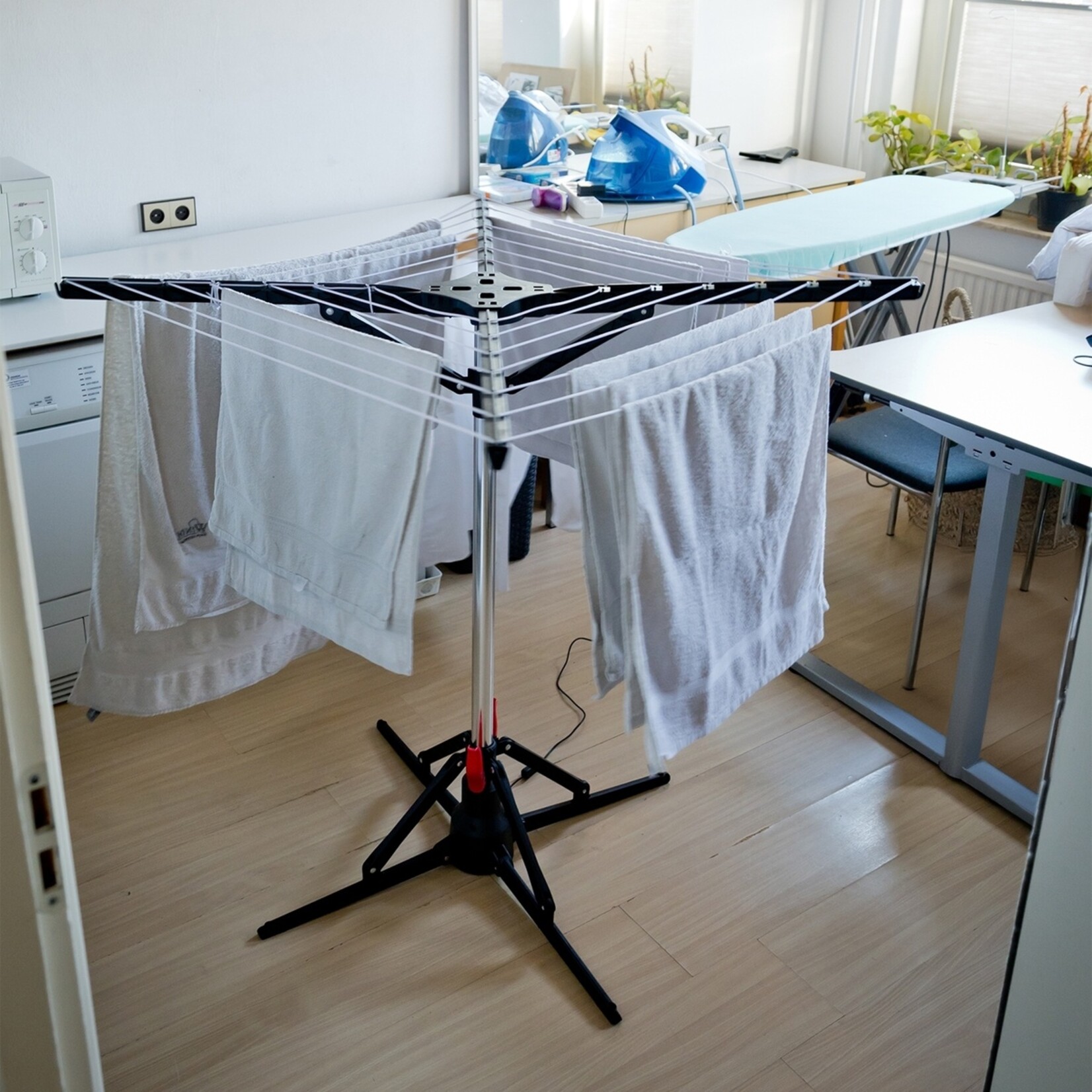Nexxt Nexxt Elektrisch Roterende Droogmolen – Droogrek met 17 Meter Waslijn