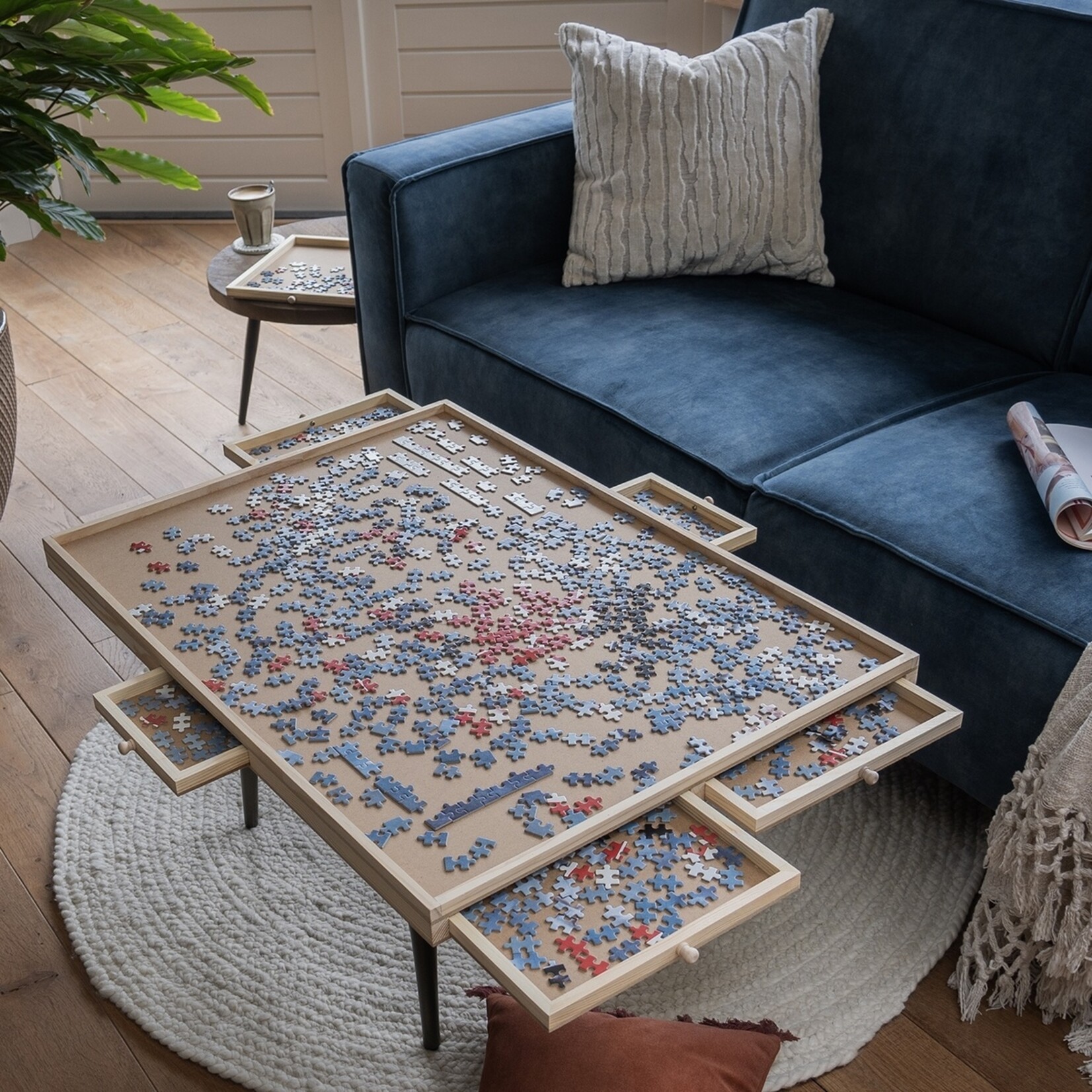 BREND BREND BR-2216 Puzzelplaat voor 1000 Stukjes – Puzzelplank met 6 Lades