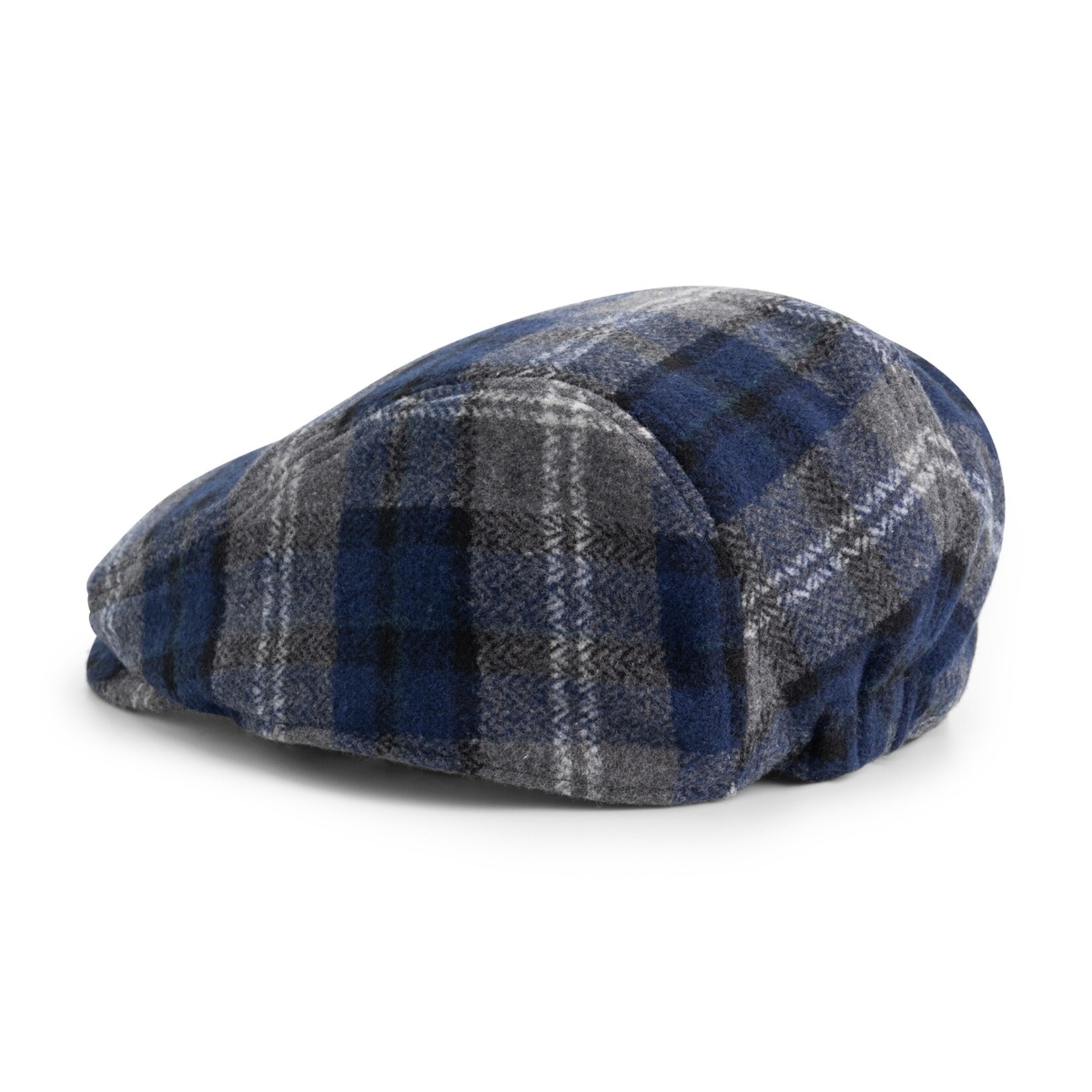 MGO Leisure Wear MGO Bodmin Herenpet met Ruitpatroon - Wolmix Flatcap