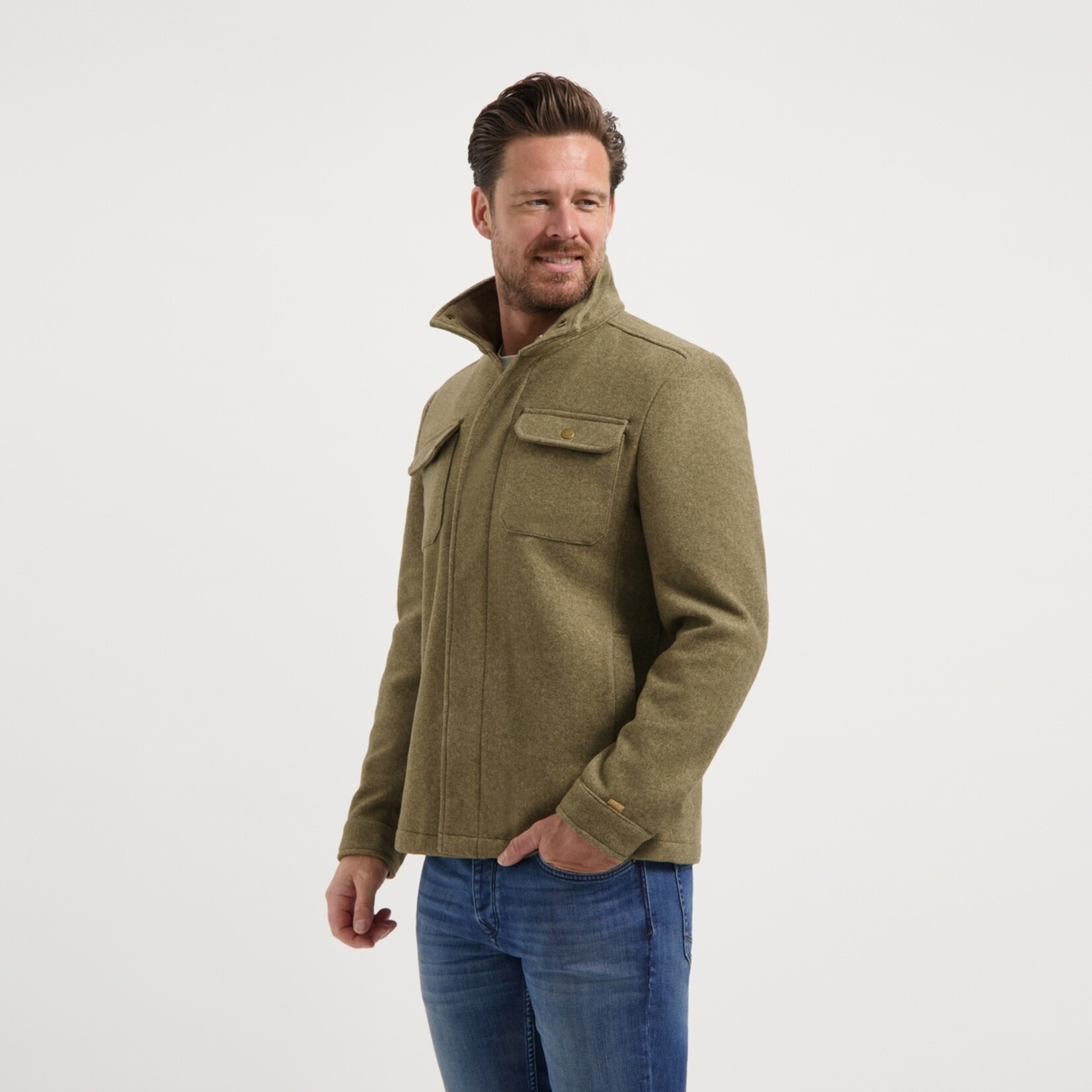 Travelin' MGO Cedric Shacket Jas voor Heren - Tussenjas met Wollook