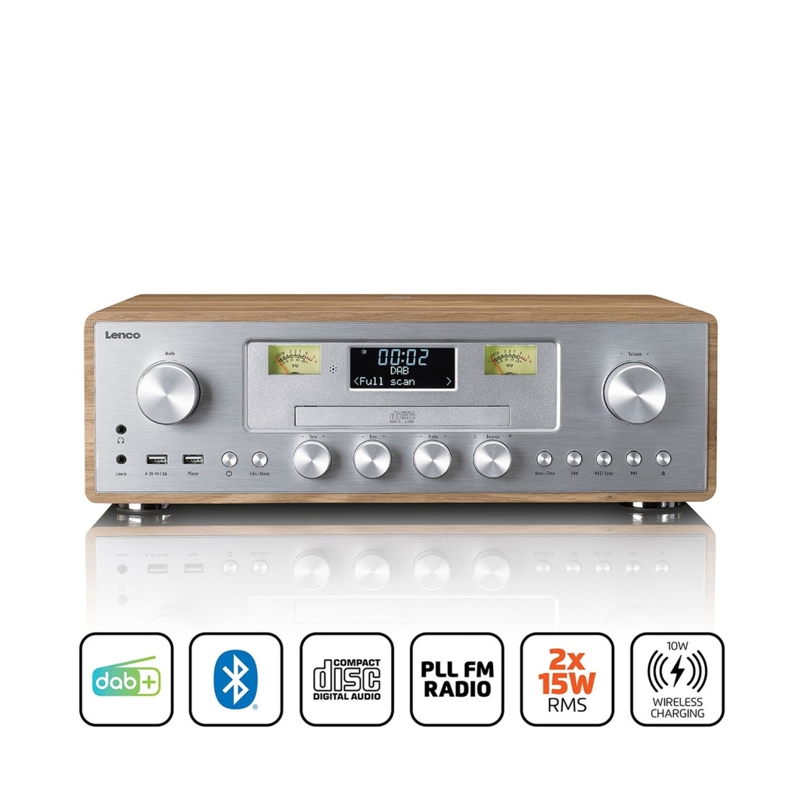 Lenco Lenco DAR-281WDSI Audiosysteem met DAB+ en FM Radio – CD en MP3 Speler en meer