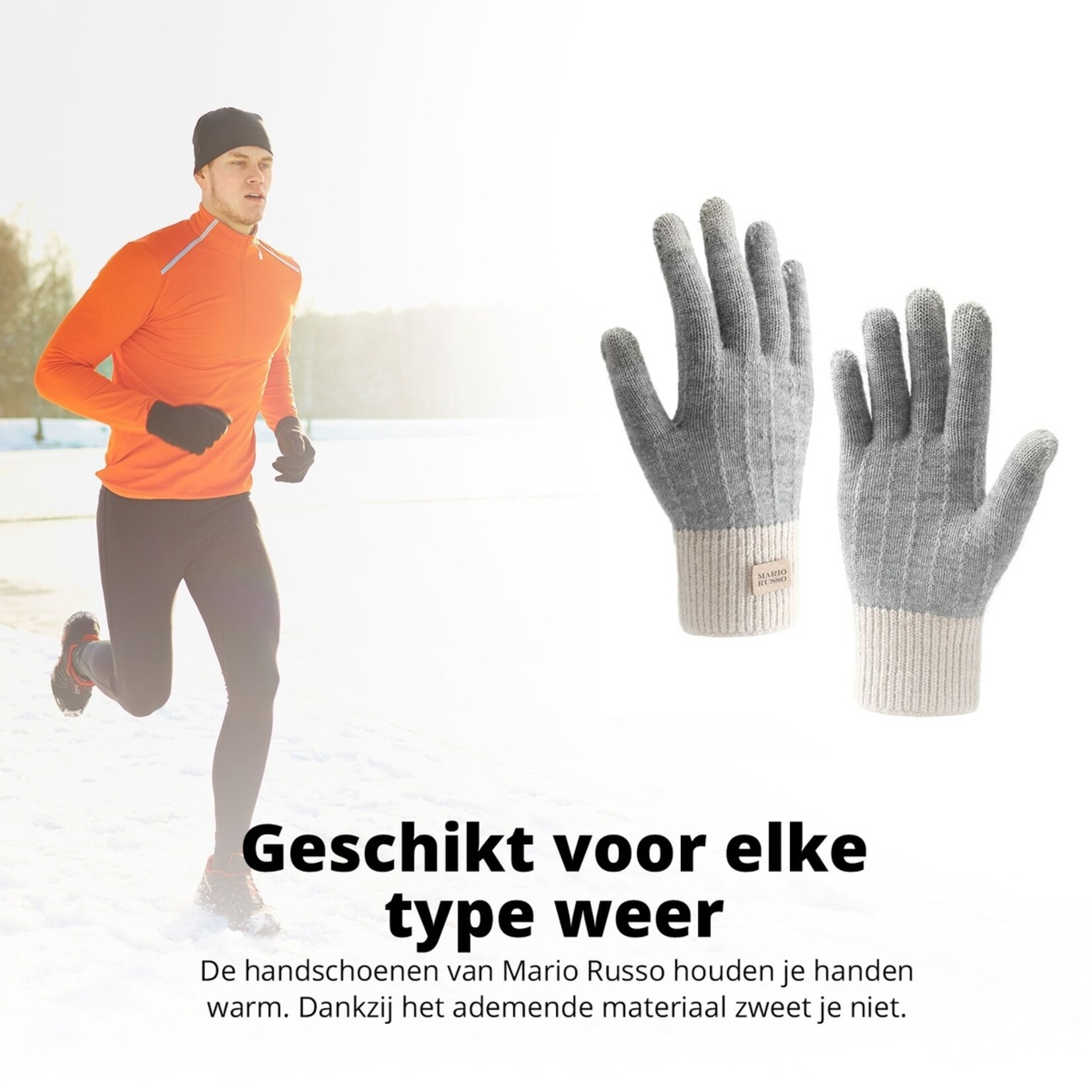 Mario Russo Mario Russo Unisex Winterhandschoenen met Touchscreenfunctie