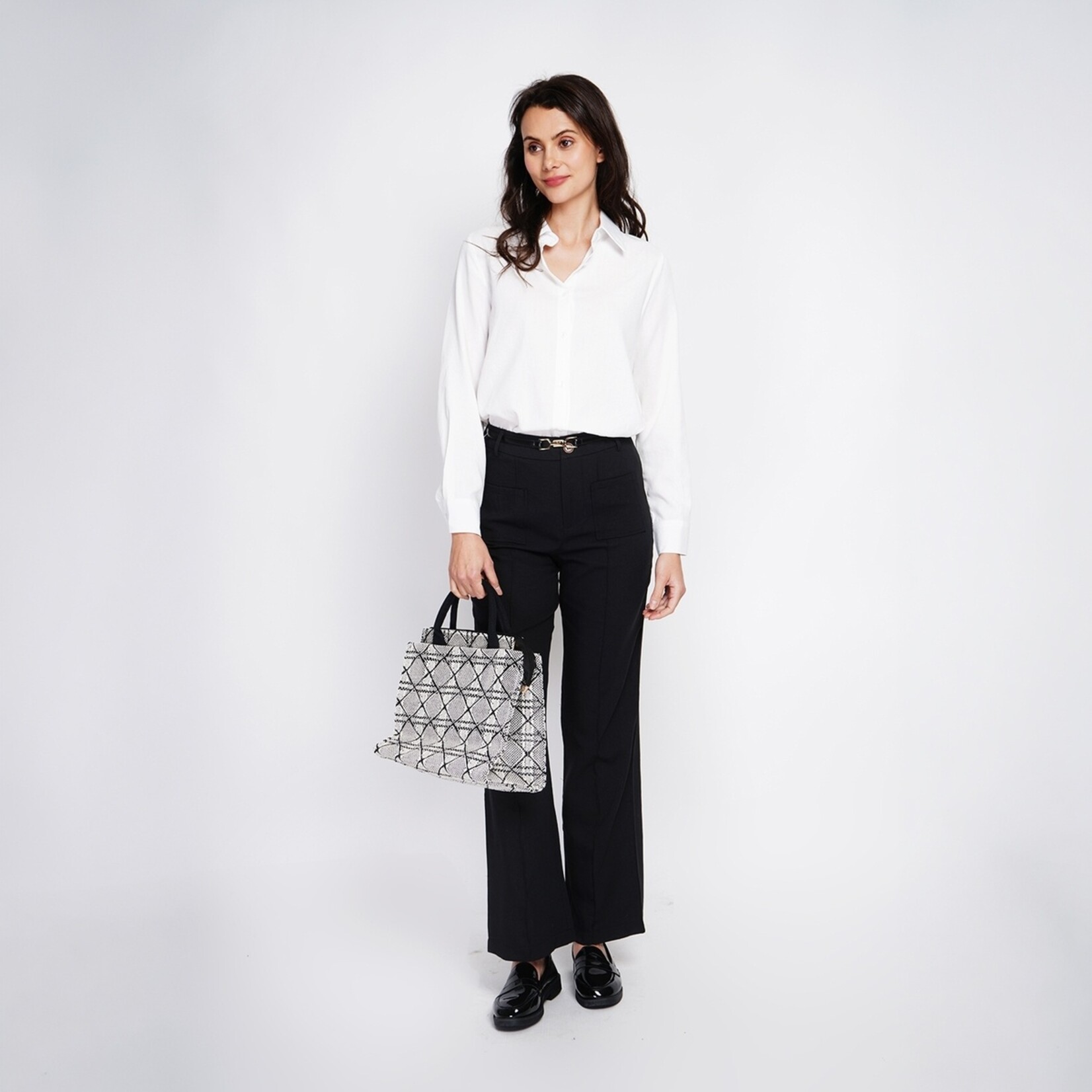 Le Jardin du Lin Le Jardin du Lin Linnen Katoenen Dames Blouse met Klassieke Kraag