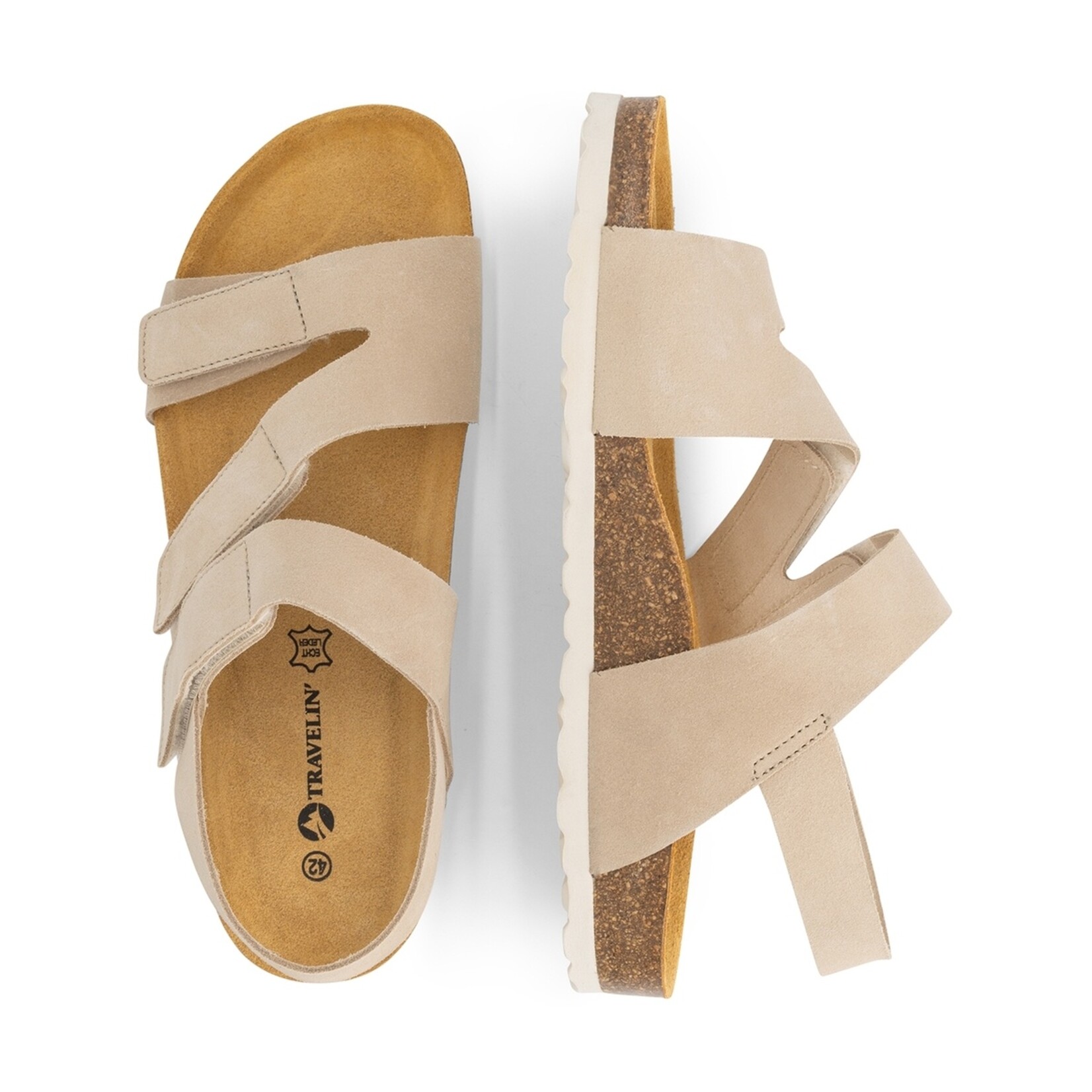 Travelin' Travelin’ Hedeby Heren Sandalen van Leer met Memory Foam