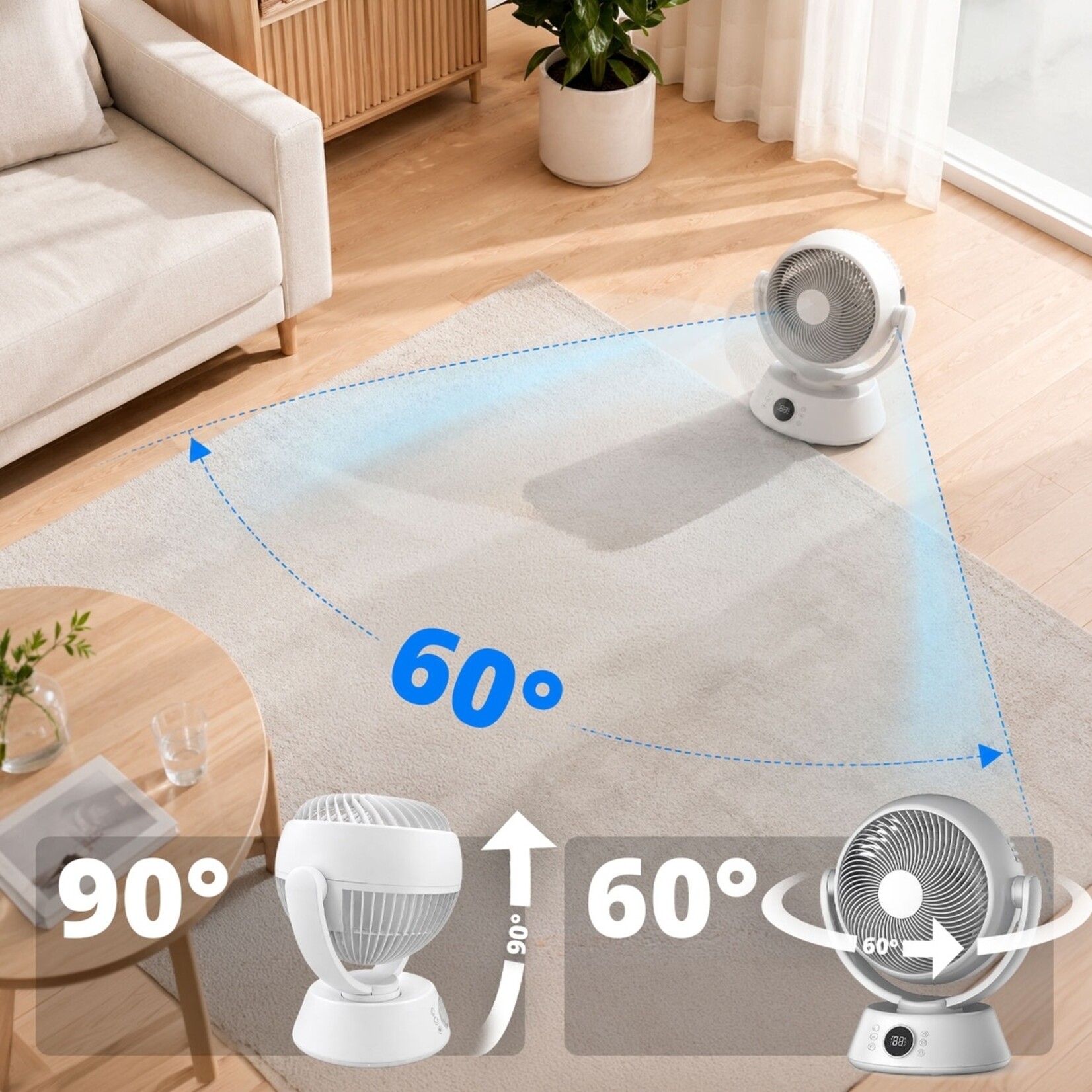 FlinQ FlinQ AirGlobe Tafelventilator met Oscillatie en Timer