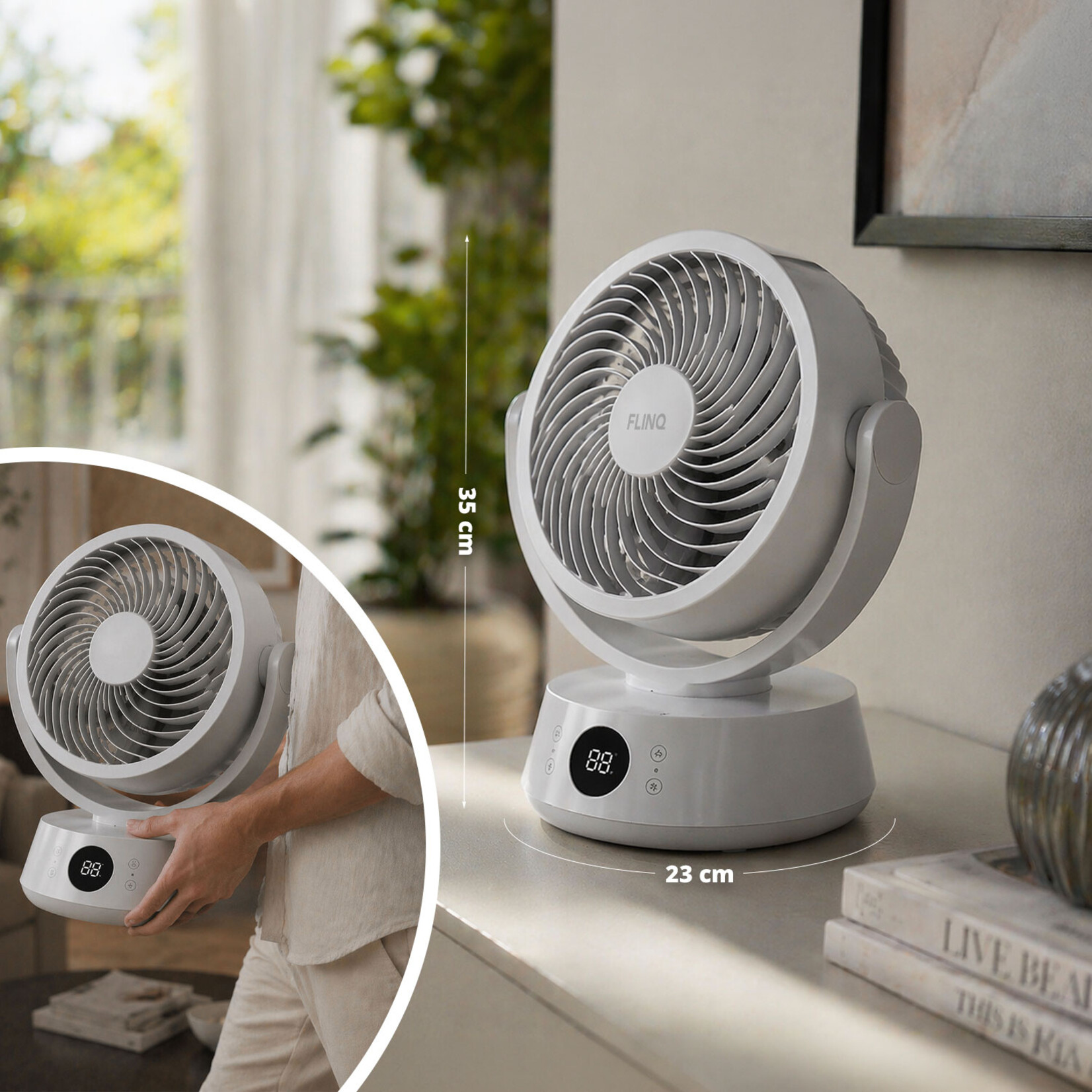 FlinQ FlinQ AirGlobe Tafelventilator met Oscillatie en Timer