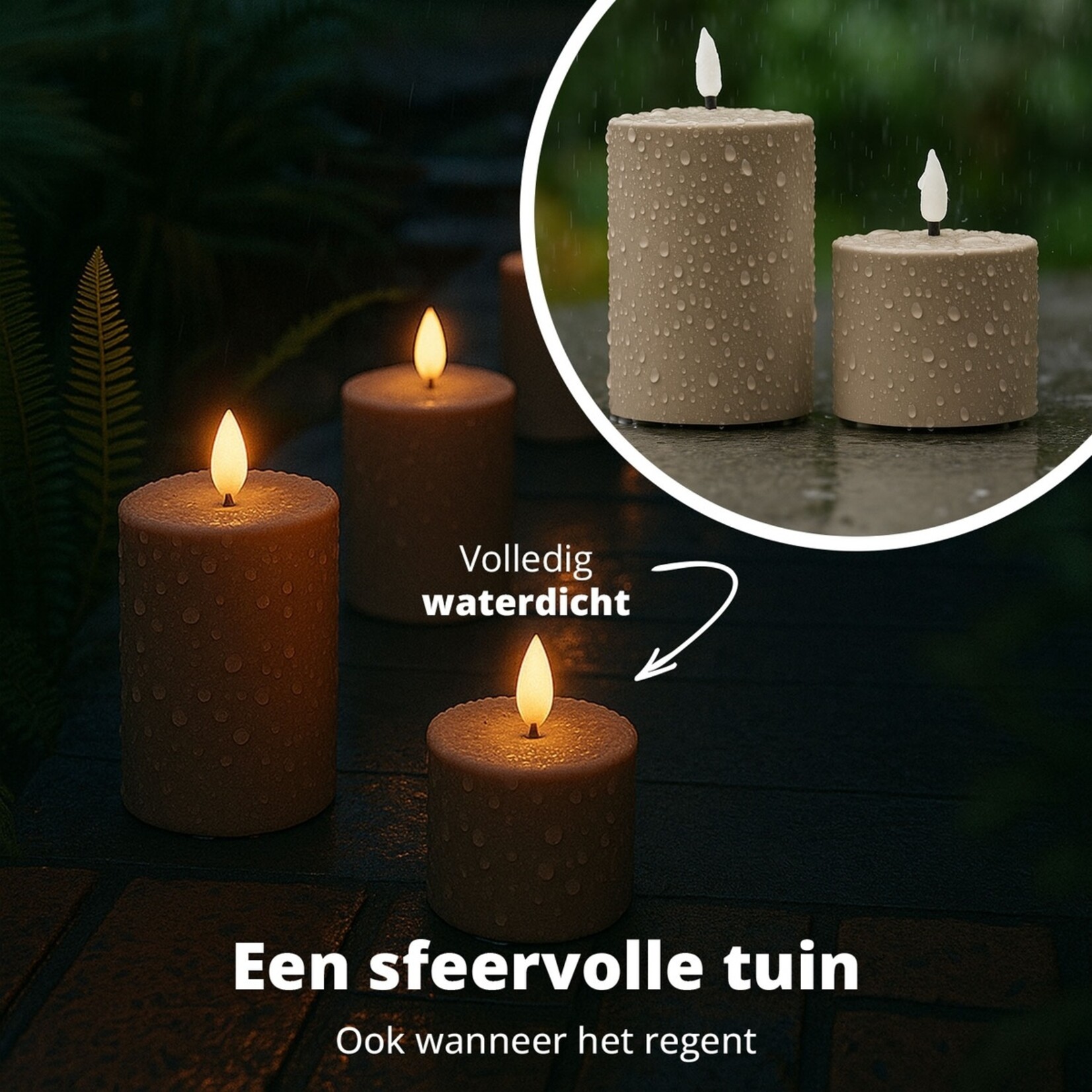 FlinQ FlinQ Oplaadbare LED Kaarsen voor Binnen en Buiten - Set van 2