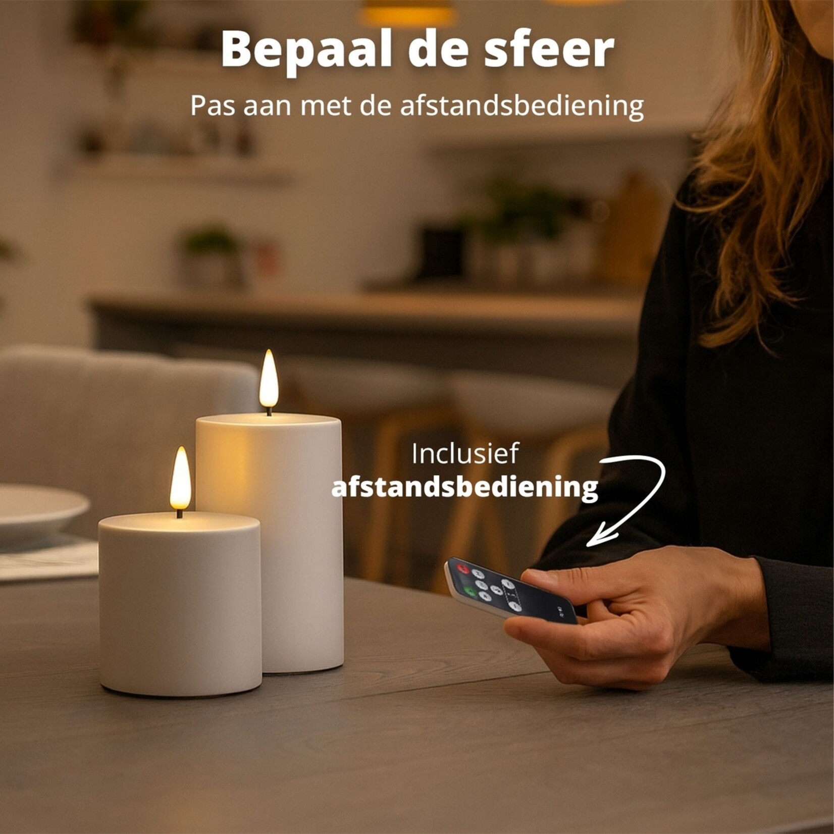 FlinQ FlinQ Oplaadbare LED Kaarsen voor Binnen en Buiten - Set van 2