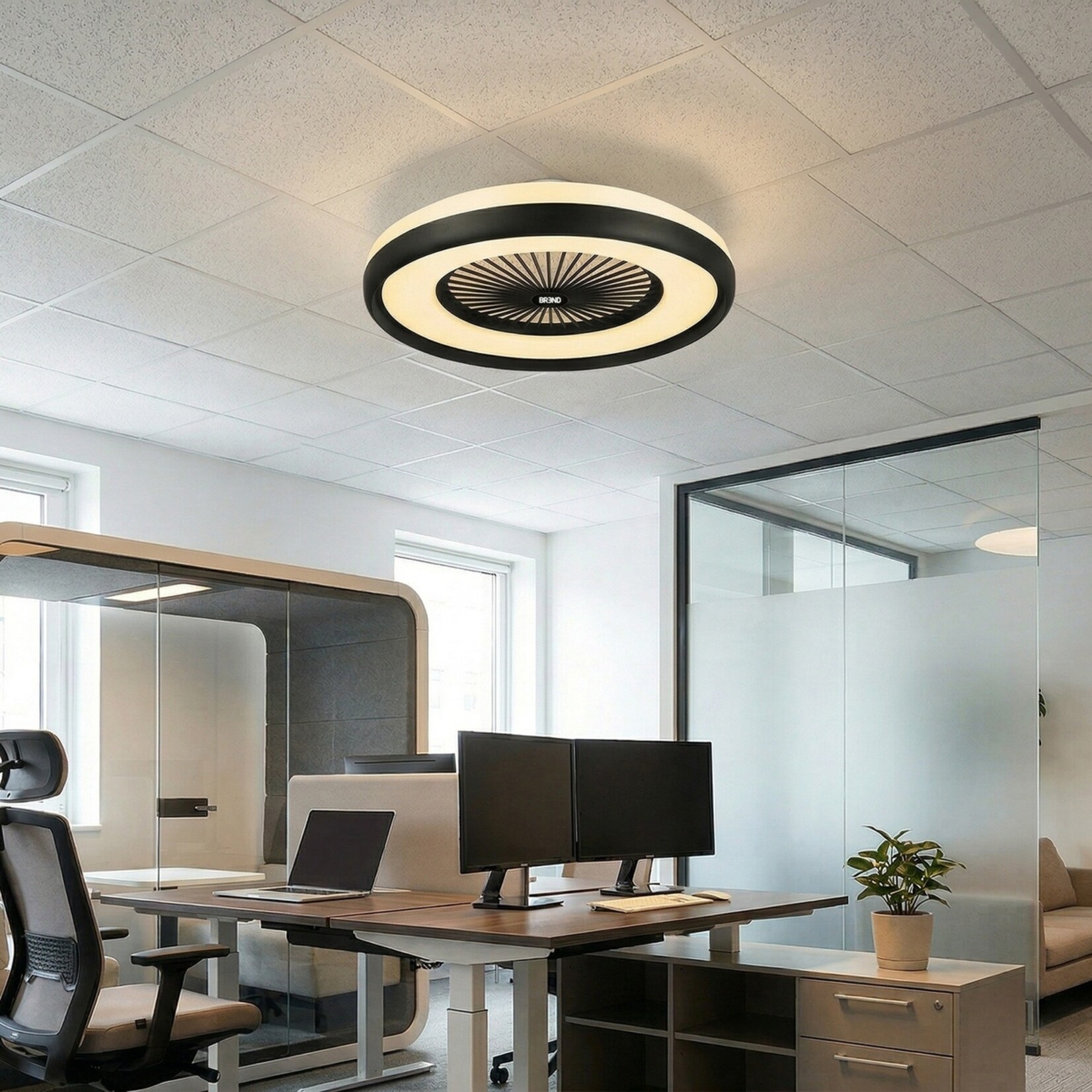 BREND Slimme Plafondlamp met Ventilator - 6 Snelheden – App en Afstandsbediening