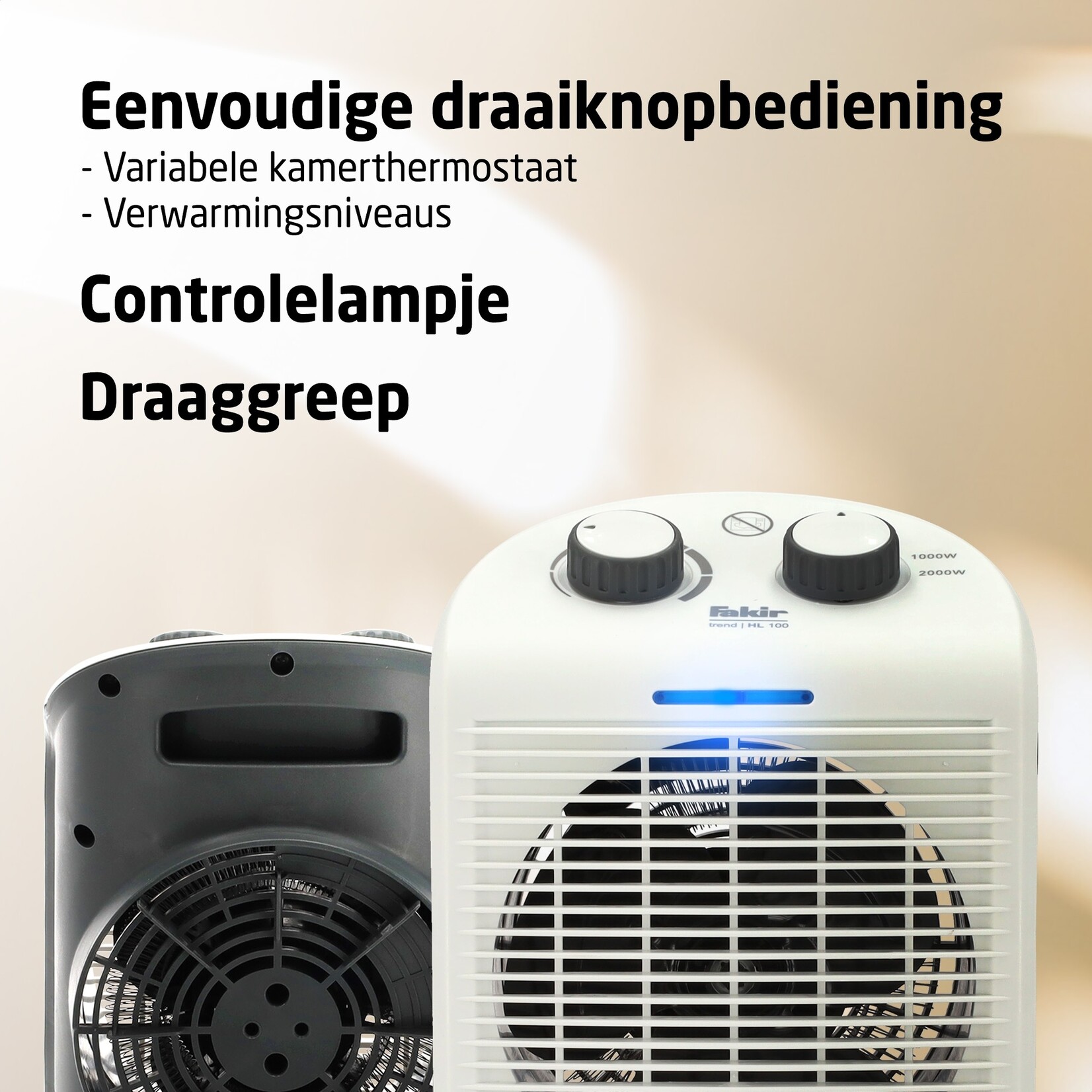 Fakir Fakir HL100 Compacte Elektrische Kachel - Verwarming met Ventilator