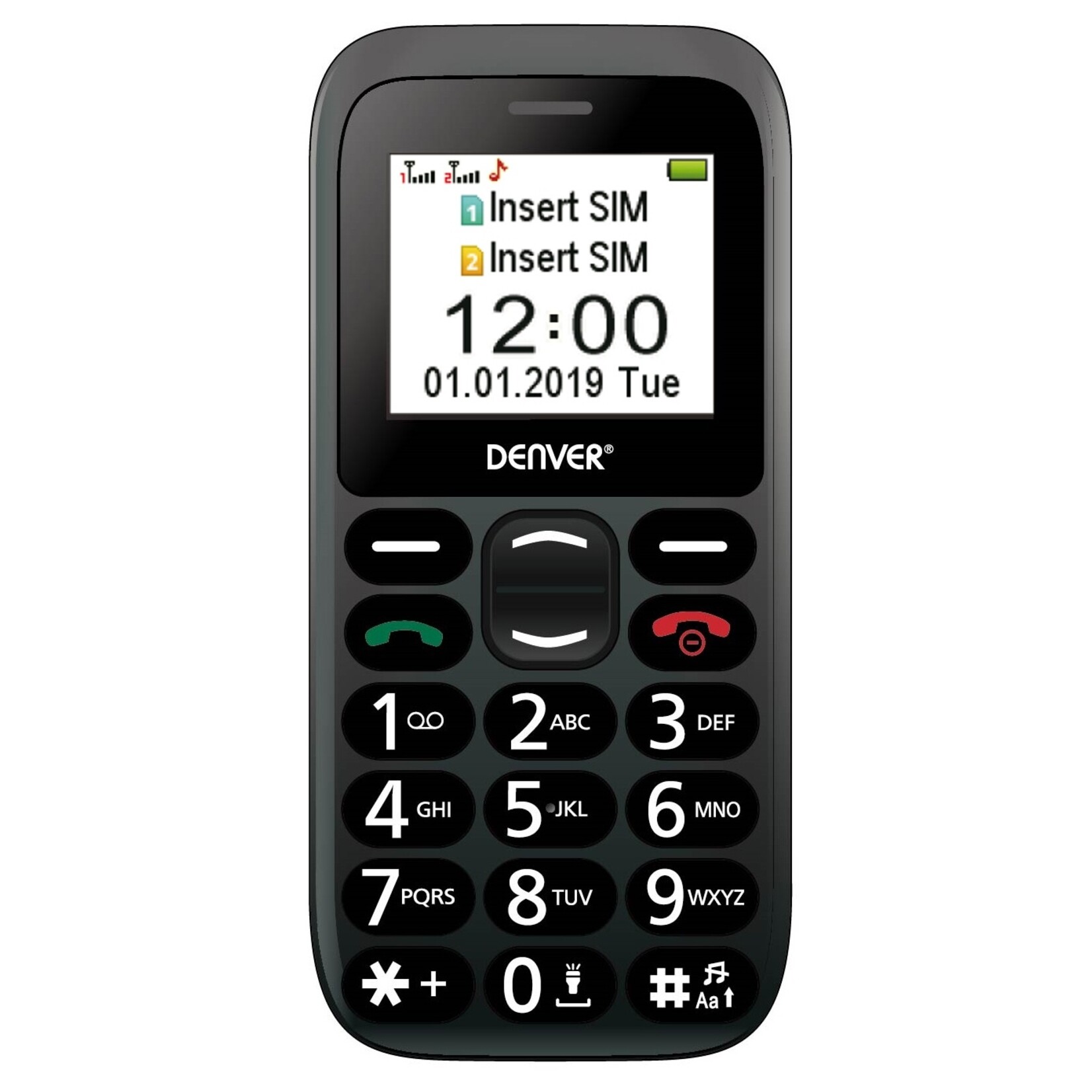 Denver Denver BAS-18300M Mobiele Telefoon voor Senioren – GSM met Grote Toetsen