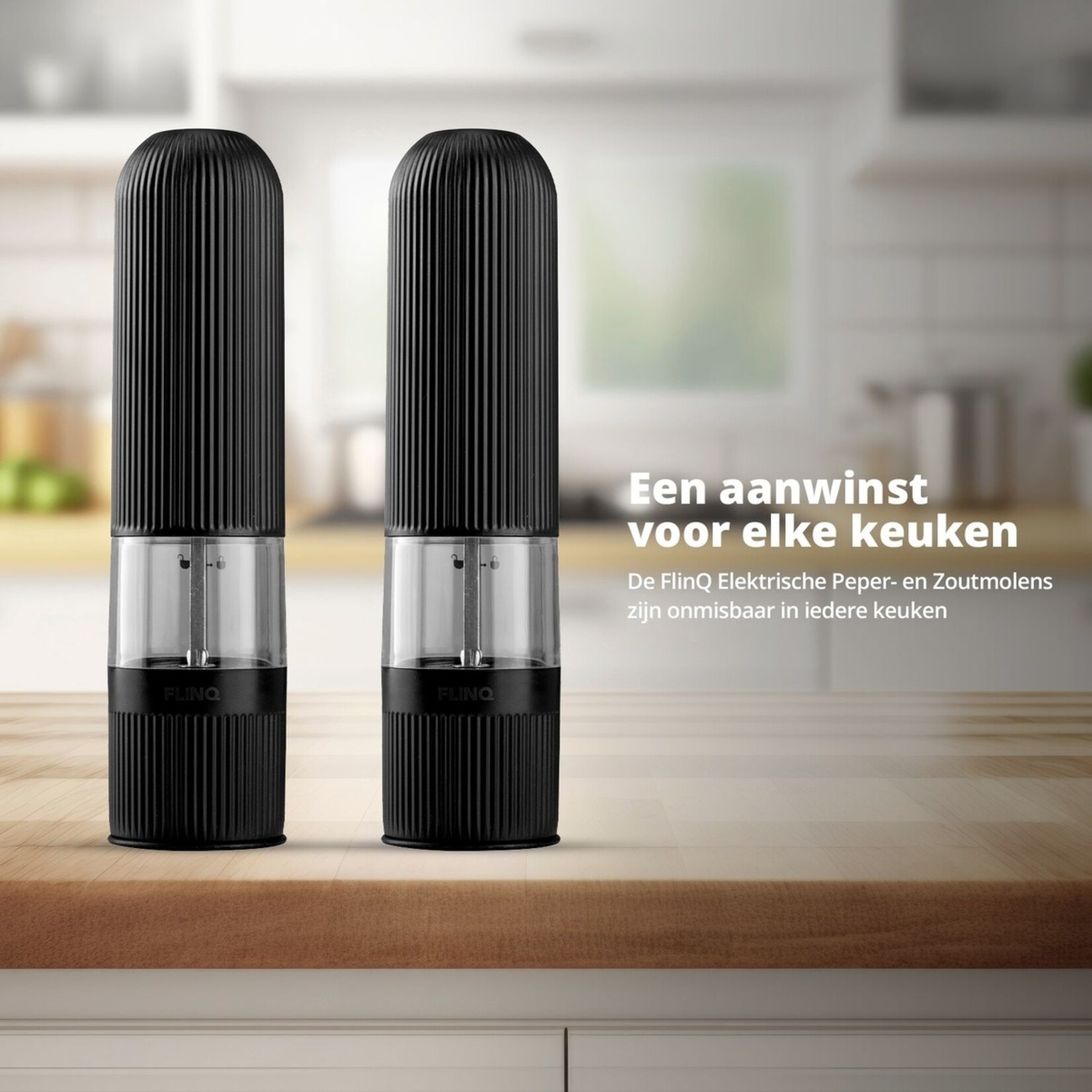 FlinQ FlinQ Elektrische Peper en Zoutmolen – Verstelbare Maalgraad – Set van 2