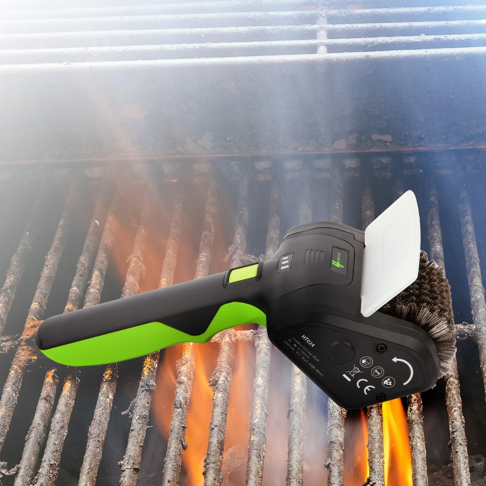 Hometech HomeTech Elektrische BBQ Borstel Staal - Draadloze Schoonmaakborstel voor Grill