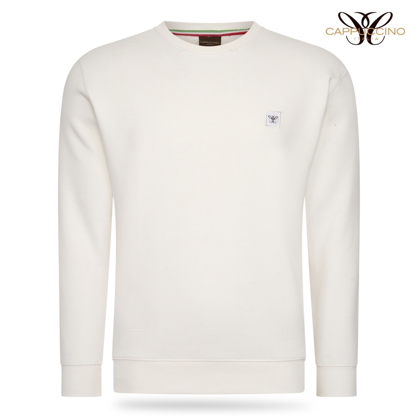 Cappuccino Cappuccino Prato Fleece Sweater met Ronde Hals - Burgundy / XXL