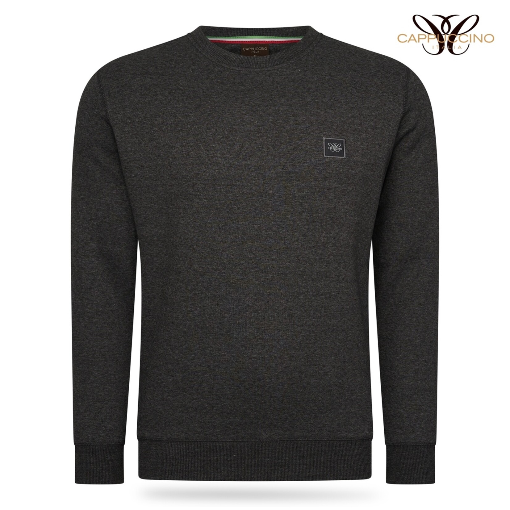 Cappuccino Cappuccino Prato Fleece Sweater met Ronde Hals - Burgundy / XXL